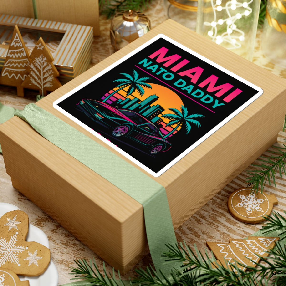 Retro Miami Stickers, Fun Car Decor, Summer Vibes, Perfect for Gifts, Laptop Accessories, Party Favors, Travel Mementos