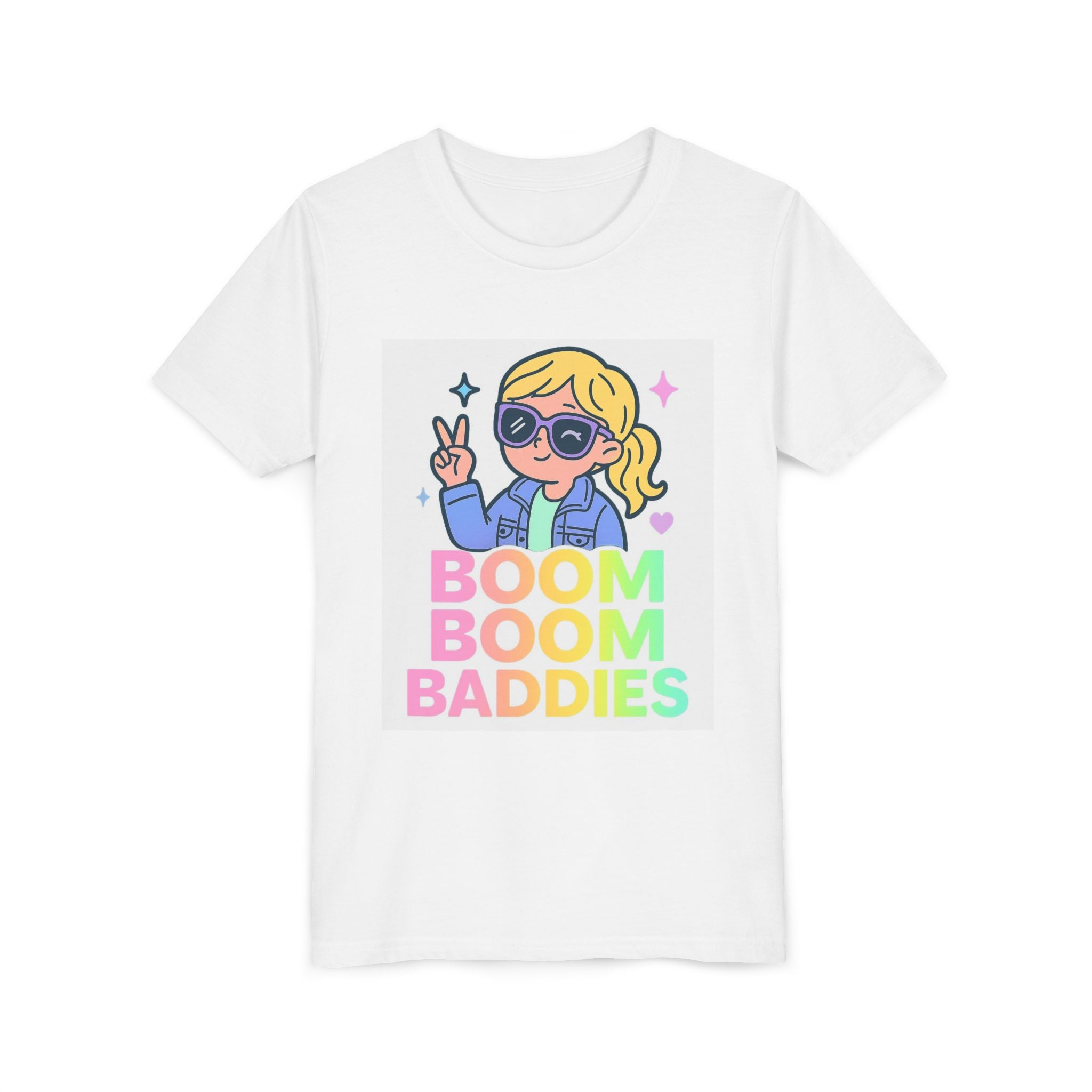 Playful Youth Tee, Fun Kids Shirt, BOOM BOOM BADDIES Graphic Tee, Cool Summer Top, Gift for Kids, Birthday Outfit