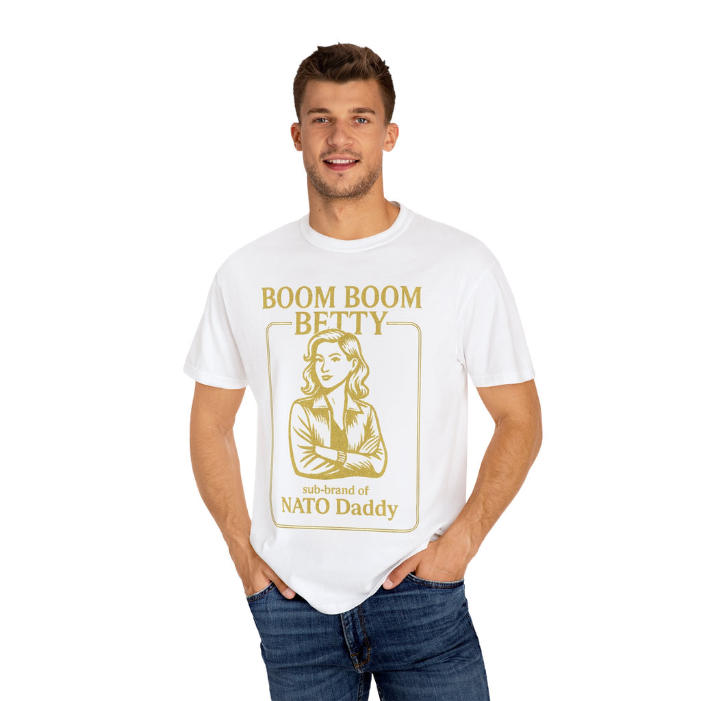 Boom Boom Betty Unisex T-Shirt, Funny Graphic Tee, Gift for Dads, Quirky Casual Wear, Unique Father's Day Present, Humor Shirt