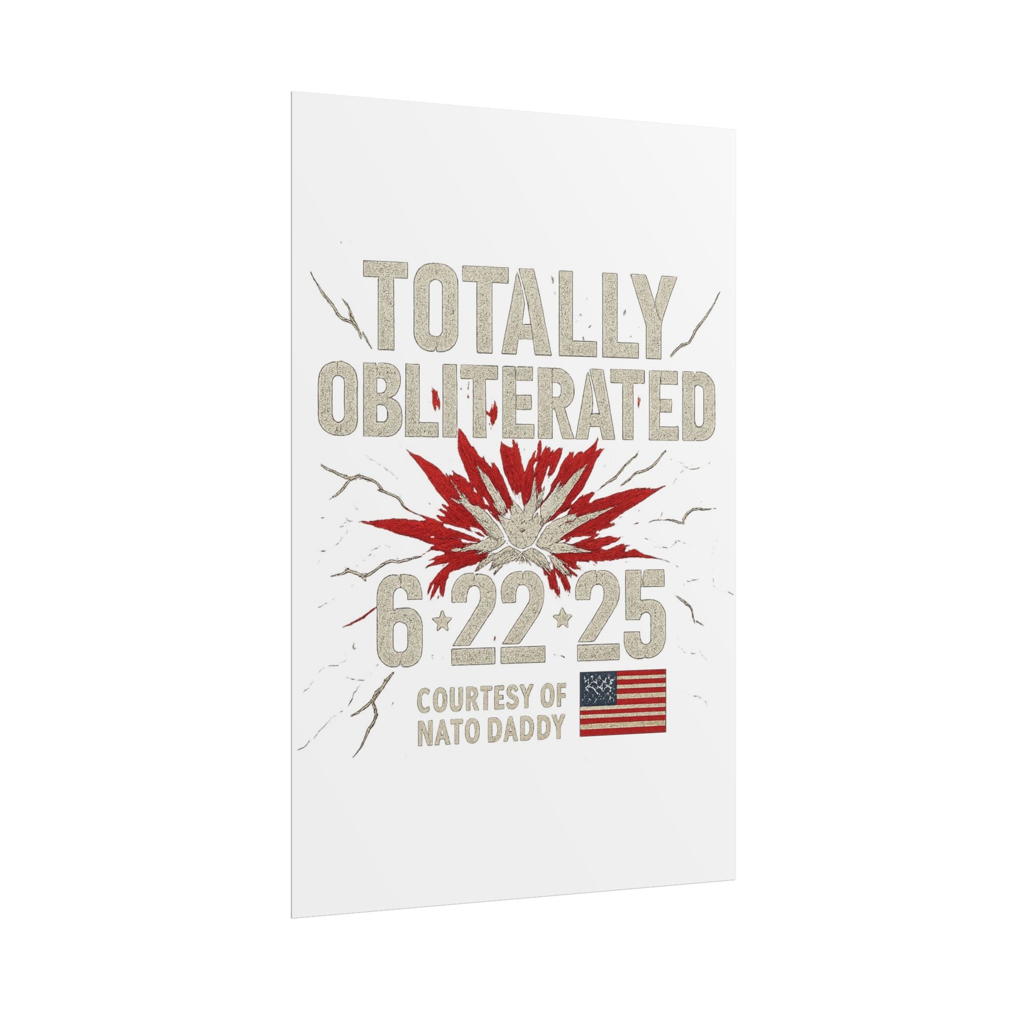 Totally Obliterated Rolled Poster | Unique Decor, Gift for Dads, Wall Art, Patriotic Decor, Birthday Celebration