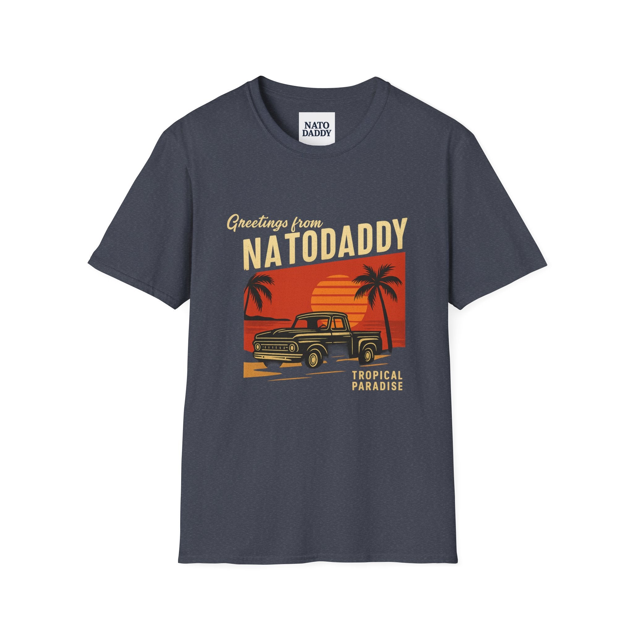 T-Shirt with Vintage Truck Design, Perfect Gift for Dads, Summer Vibes, Vacation Memories, Casual Wear