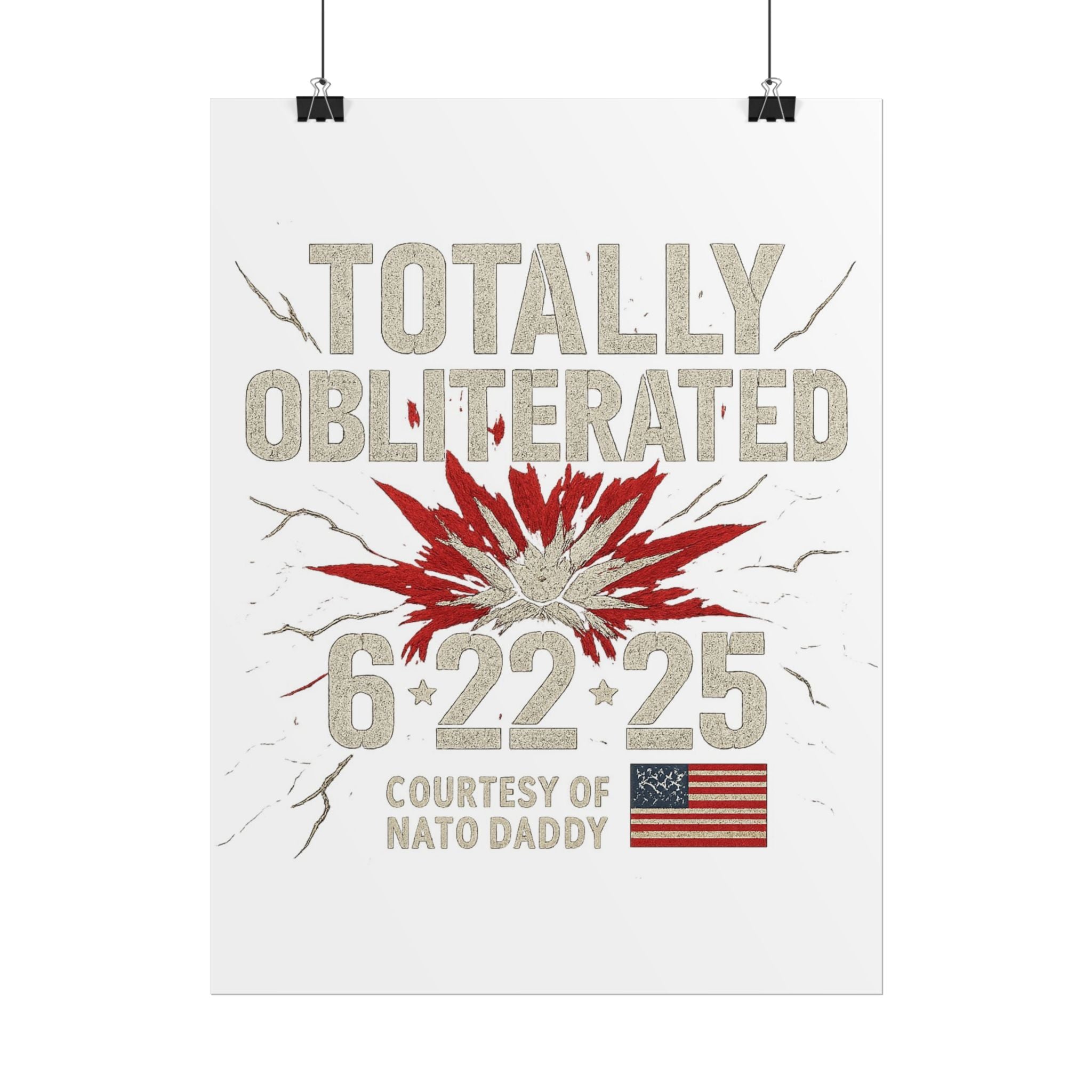 Totally Obliterated Rolled Poster | Unique Decor, Gift for Dads, Wall Art, Patriotic Decor, Birthday Celebration
