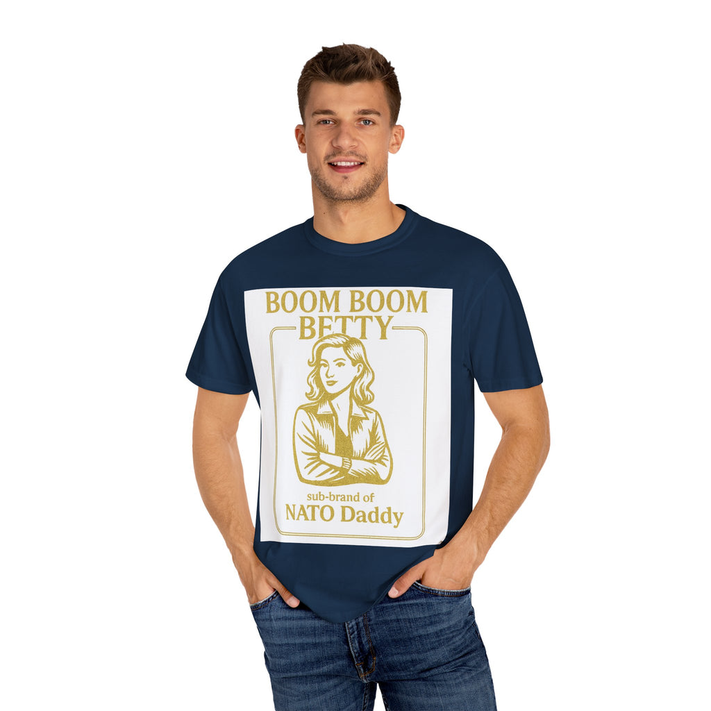 Boom Boom Betty Unisex T-Shirt, Funny Graphic Tee, Gift for Dads, Quirky Casual Wear, Unique Father's Day Present, Humor Shirt