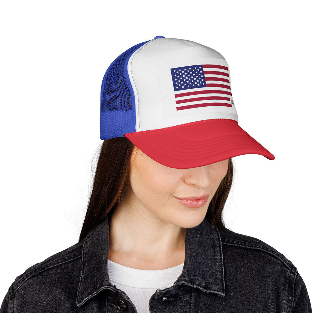 Patriotic Trucker Cap, American Flag Hat, Outdoor Hat, Festival Apparel, Summer Accessories, Gift for Him/Her, USA Pride