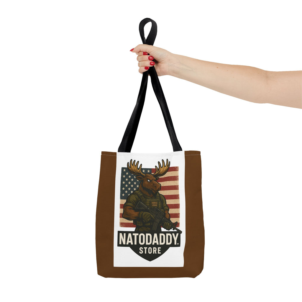 Patriotic Moose Tote Bag - Ideal for Military Pride, Gift for Outdoors Lovers, Statement Bag, Everyday Use, Travel Essentials