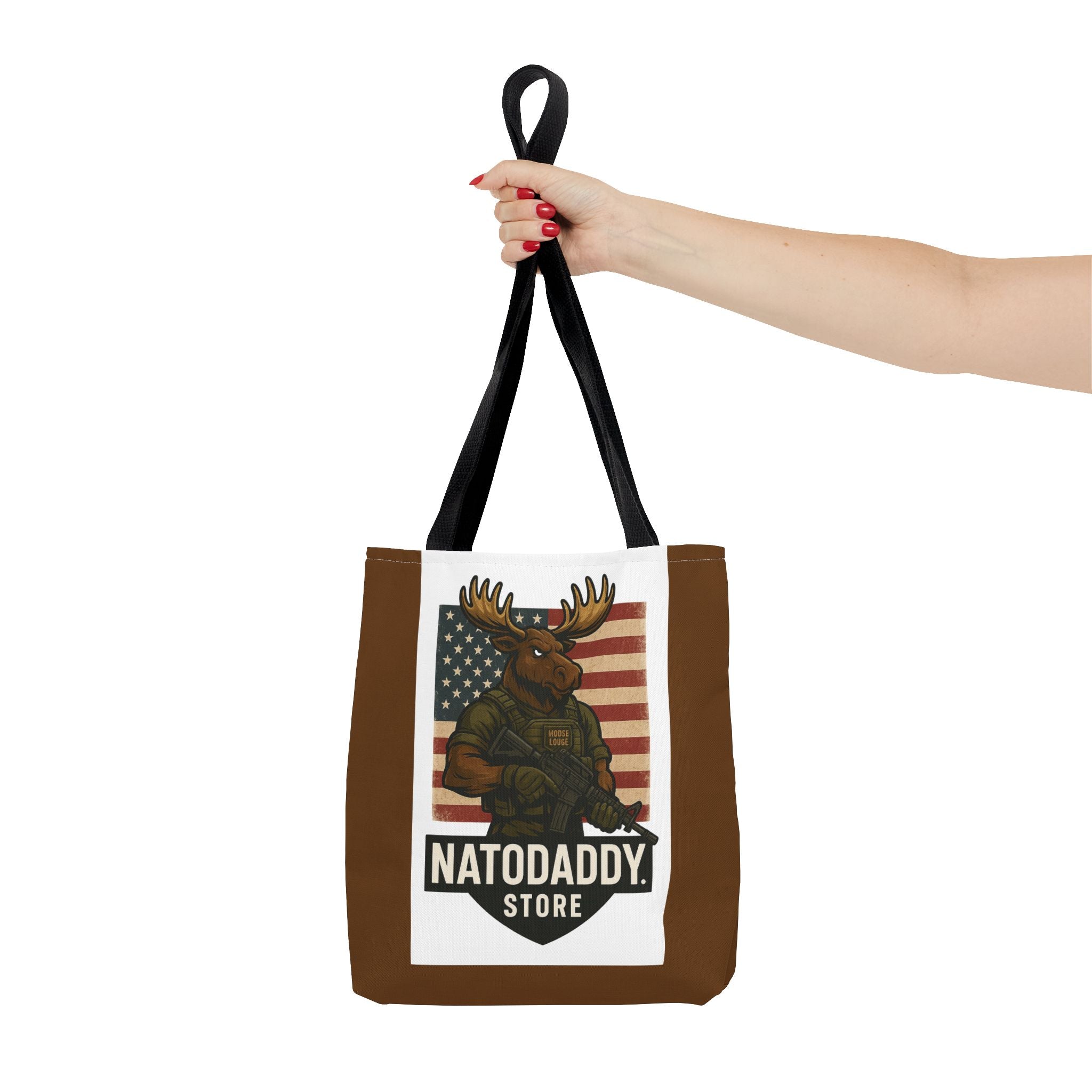 Patriotic Moose Tote Bag - Ideal for Military Pride, Gift for Outdoors Lovers, Statement Bag, Everyday Use, Travel Essentials