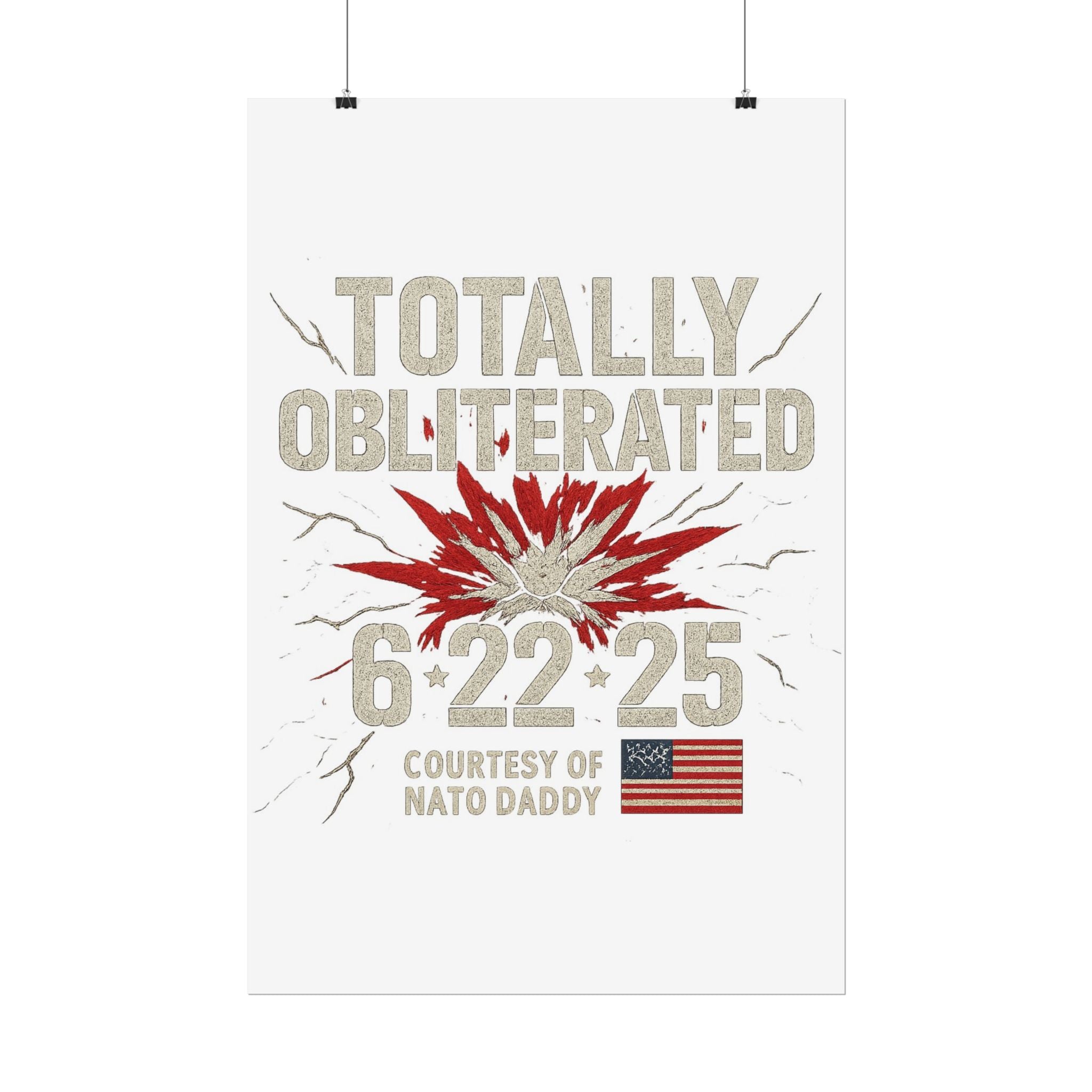 Totally Obliterated Rolled Poster | Unique Decor, Gift for Dads, Wall Art, Patriotic Decor, Birthday Celebration