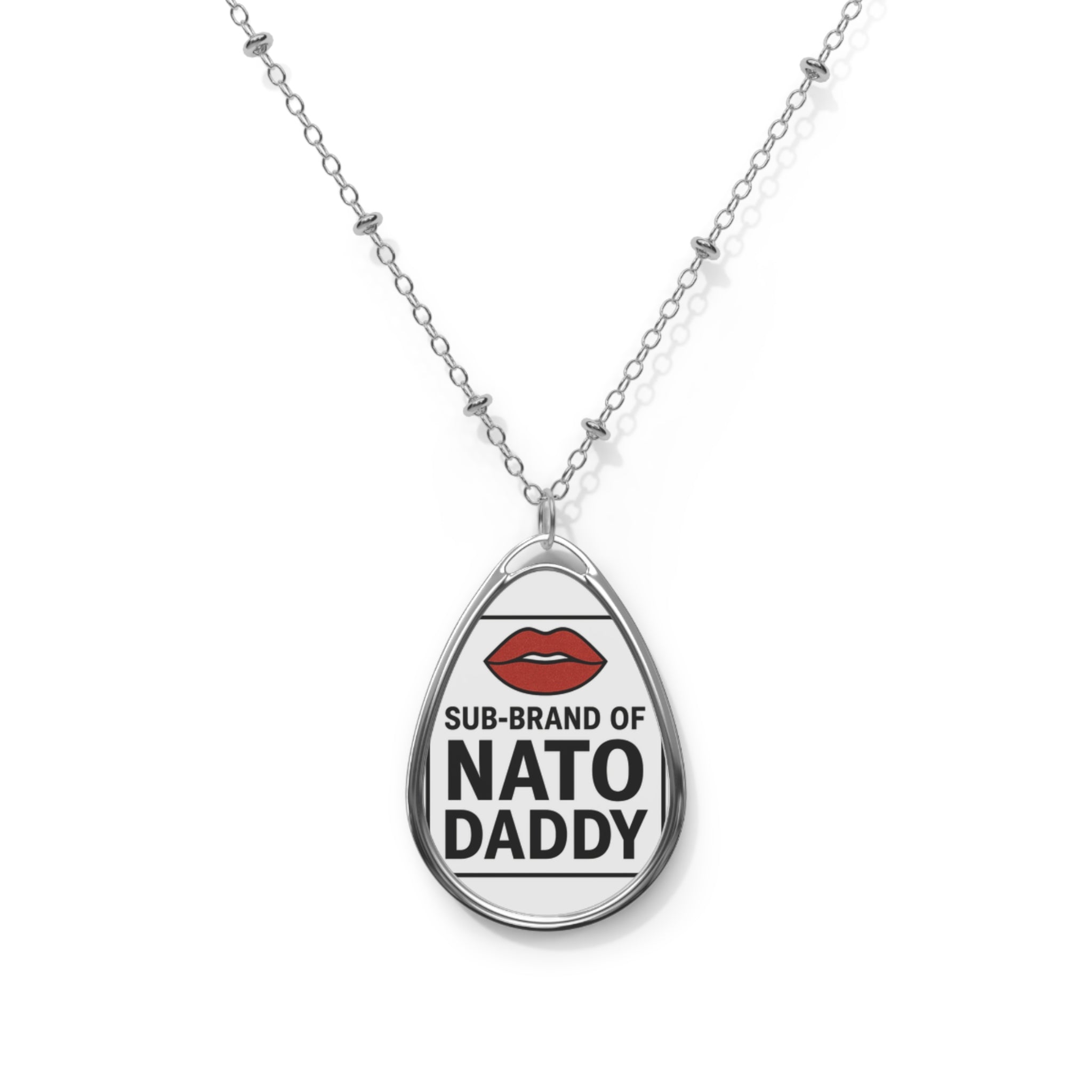 Charming Oval Necklace with Unique Design, Personalized Jewelry, Gift for Dad, Trendy Accessory, Statement Necklace, Fun Fashion