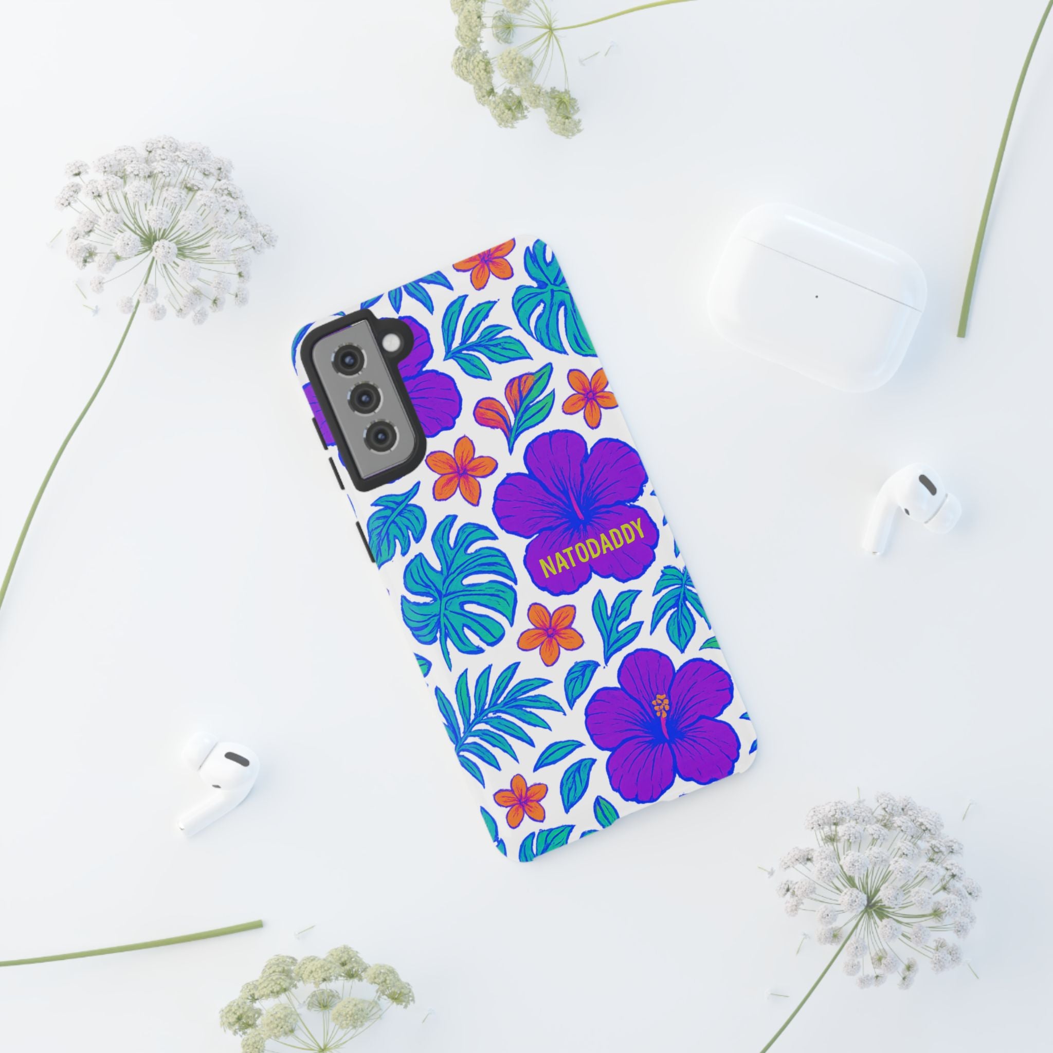 Tropical Phone Case | Tough Cases with Floral Design, Gift for Him/Her, Summer Vibe, Phone Accessory, Cute Design