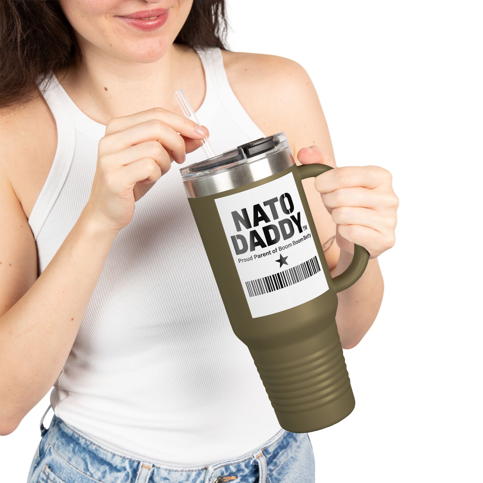 Nato Daddy Insulated Travel Mug | 40oz Dad Coffee Cup | Perfect for Gifts | Personalized Cooler Mug | Father's Day Essential
