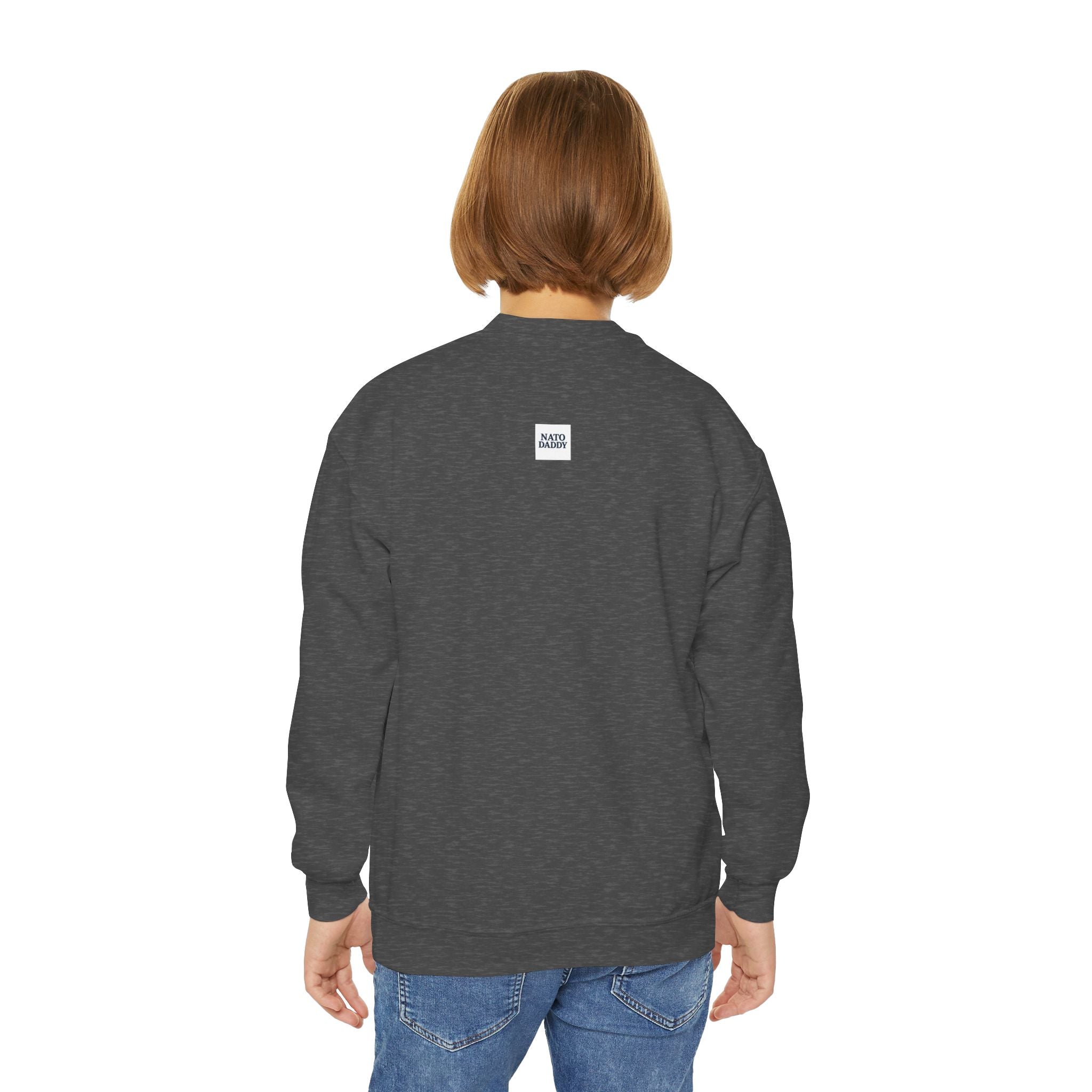 Hip Retro Youth Crewneck Sweatshirt with Fun NATO DADDY Design, Stylish Streetwear, Gift Idea for Kids, Cool Casual Wear, Trendy [...]