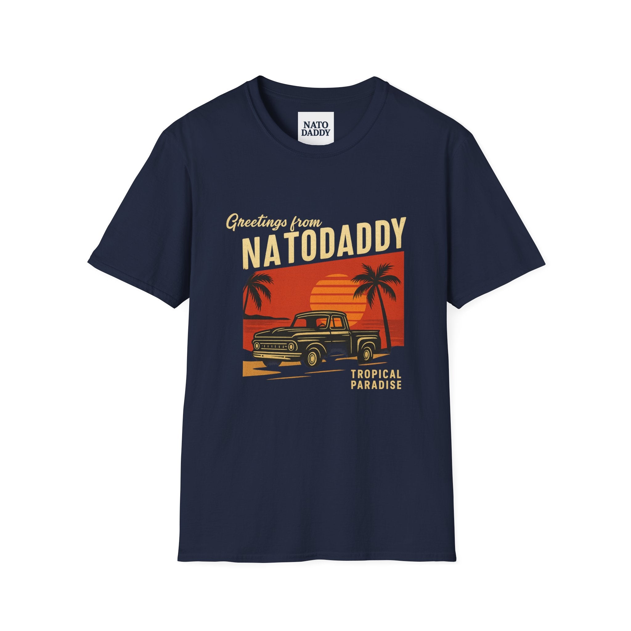 T-Shirt with Vintage Truck Design, Perfect Gift for Dads, Summer Vibes, Vacation Memories, Casual Wear