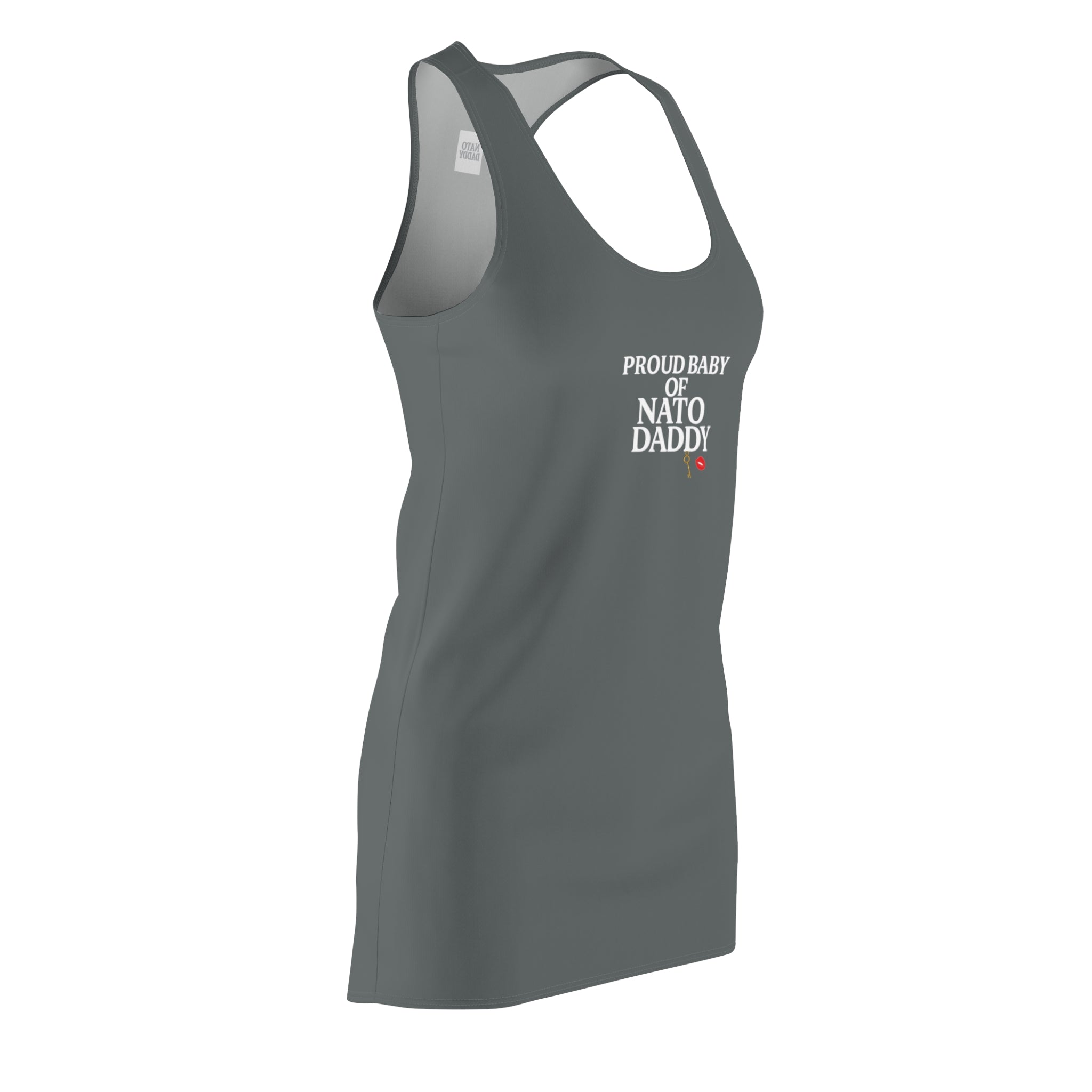 Proud Baby of NATO Daddy Racerback Dress, Cute Summer Dress, Gift for New Moms, Family Celebration, Father's Day Fashion