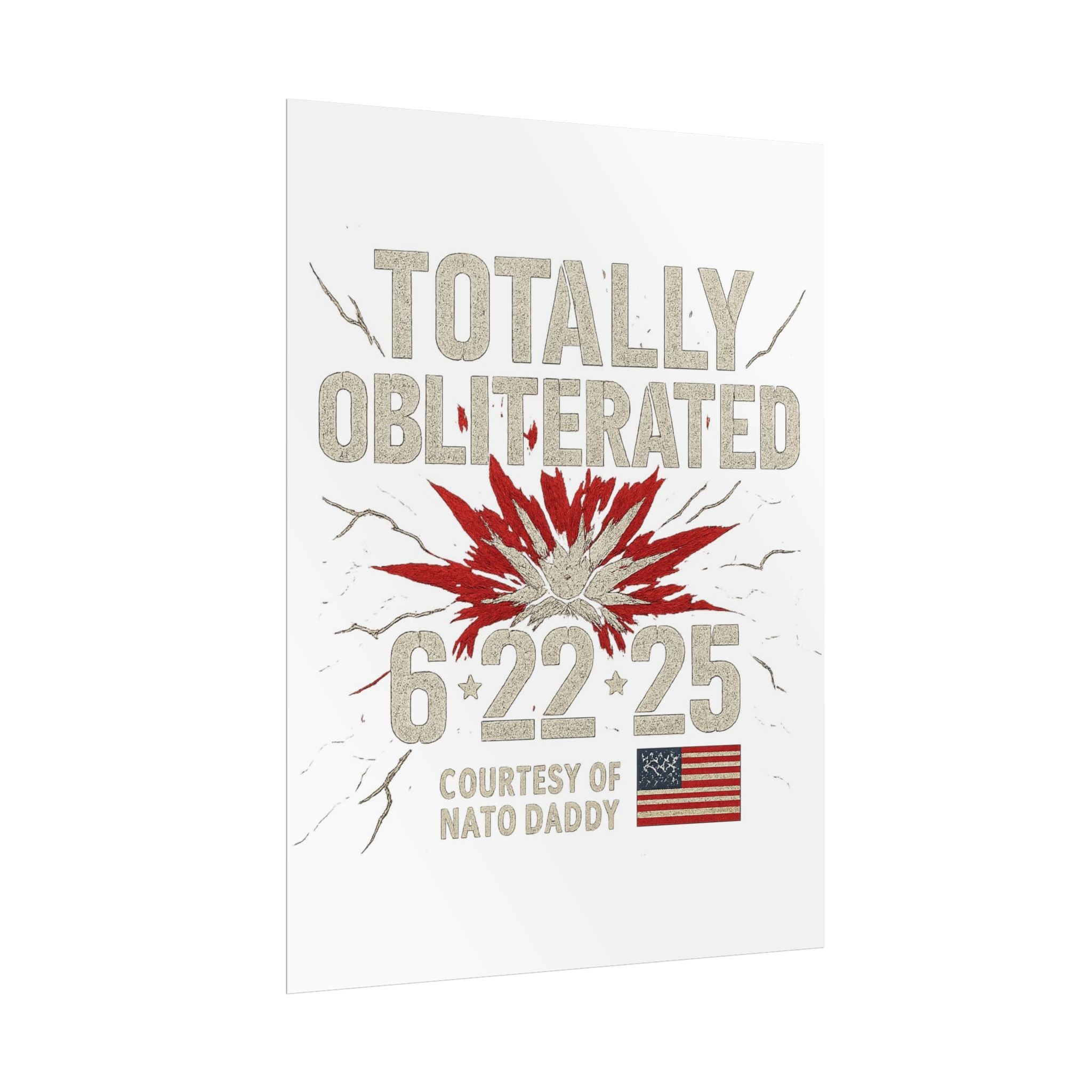Totally Obliterated Rolled Poster | Unique Decor, Gift for Dads, Wall Art, Patriotic Decor, Birthday Celebration