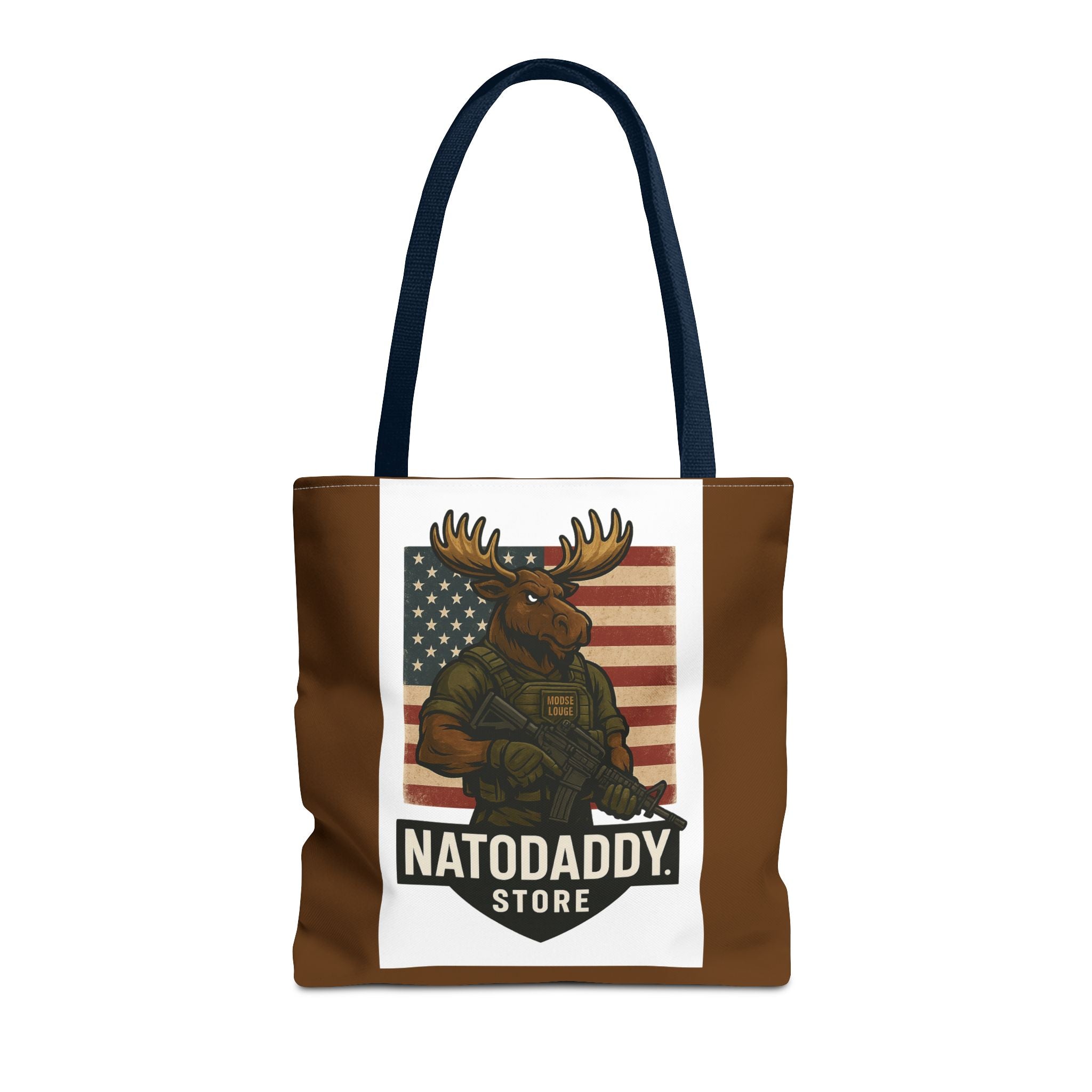 Patriotic Moose Tote Bag - Ideal for Military Pride, Gift for Outdoors Lovers, Statement Bag, Everyday Use, Travel Essentials