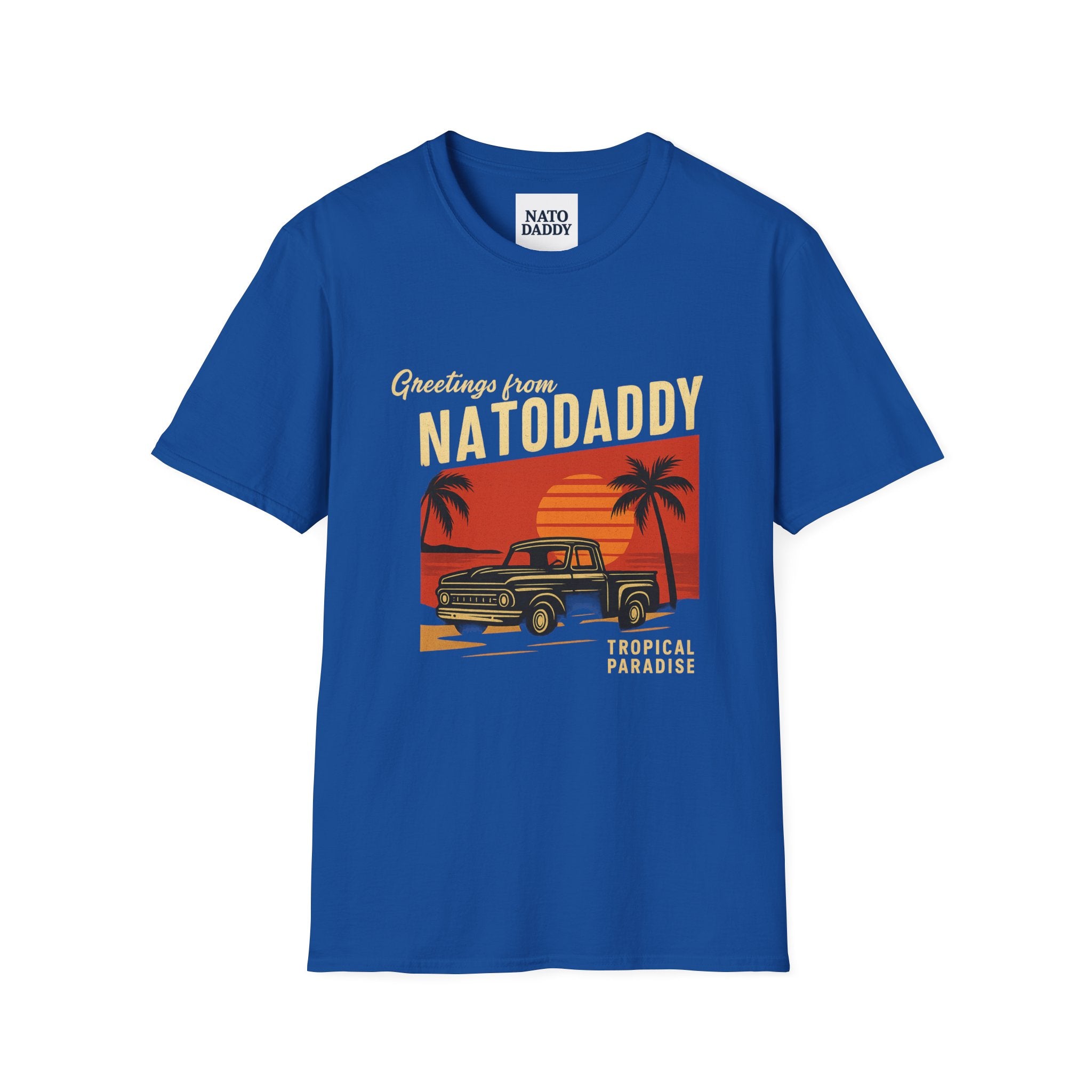 T-Shirt with Vintage Truck Design, Perfect Gift for Dads, Summer Vibes, Vacation Memories, Casual Wear