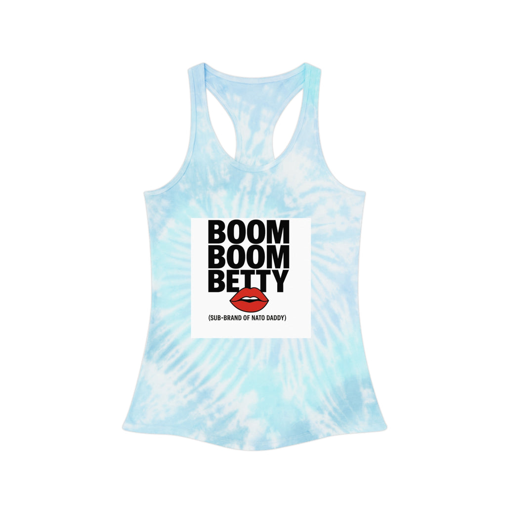 BOOM BOOM BETTY Tie Dye Racerback Tank Top - Summer Vibes, Beachwear, Festival Outfit, Casual Wear, Gift for Her