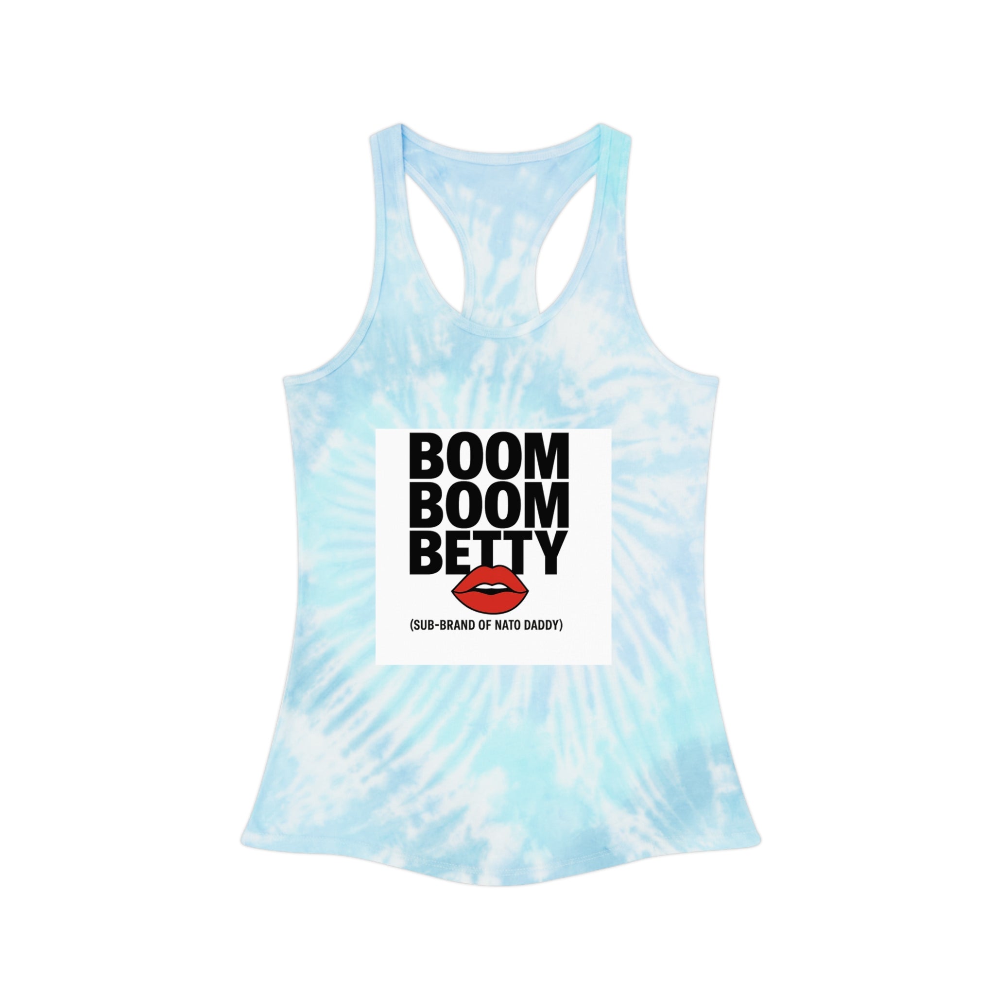 BOOM BOOM BETTY Tie Dye Racerback Tank Top - Summer Vibes, Beachwear, Festival Outfit, Casual Wear, Gift for Her