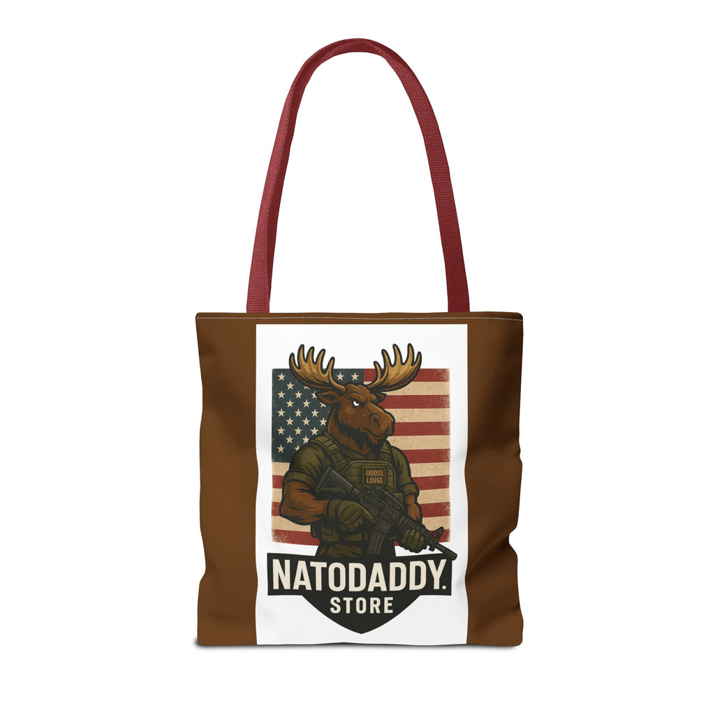 Patriotic Moose Tote Bag - Ideal for Military Pride, Gift for Outdoors Lovers, Statement Bag, Everyday Use, Travel Essentials