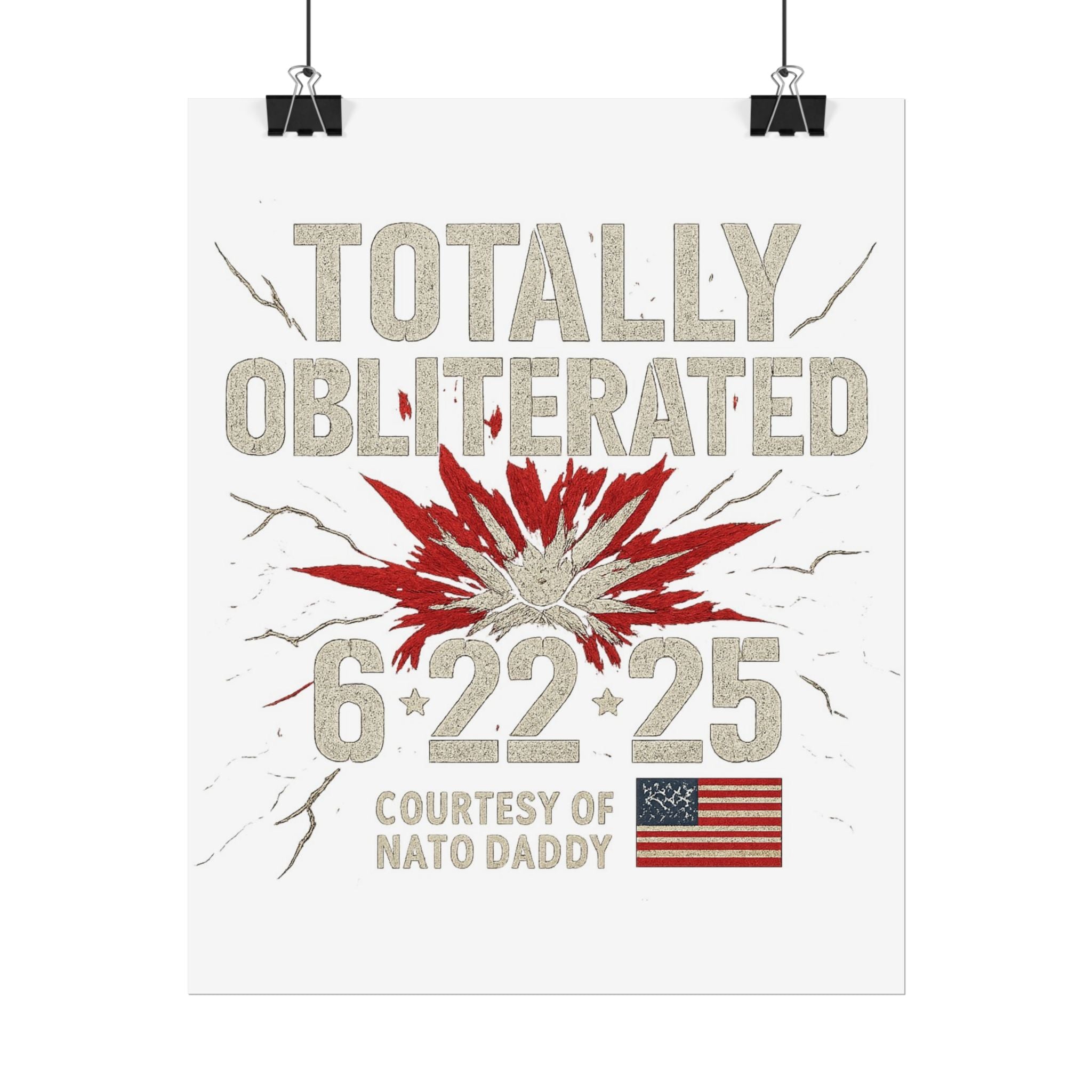 Totally Obliterated Rolled Poster | Unique Decor, Gift for Dads, Wall Art, Patriotic Decor, Birthday Celebration