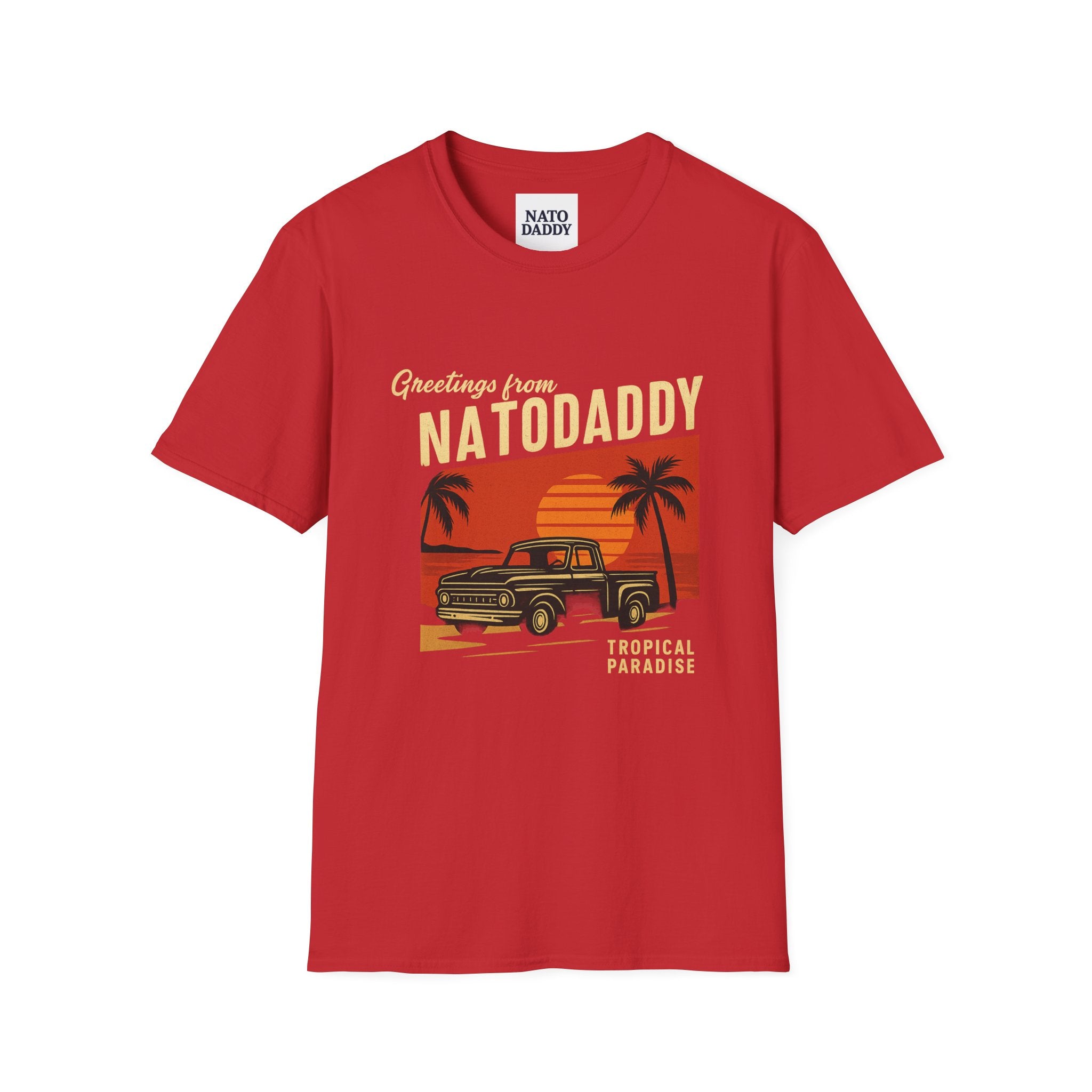 T-Shirt with Vintage Truck Design, Perfect Gift for Dads, Summer Vibes, Vacation Memories, Casual Wear