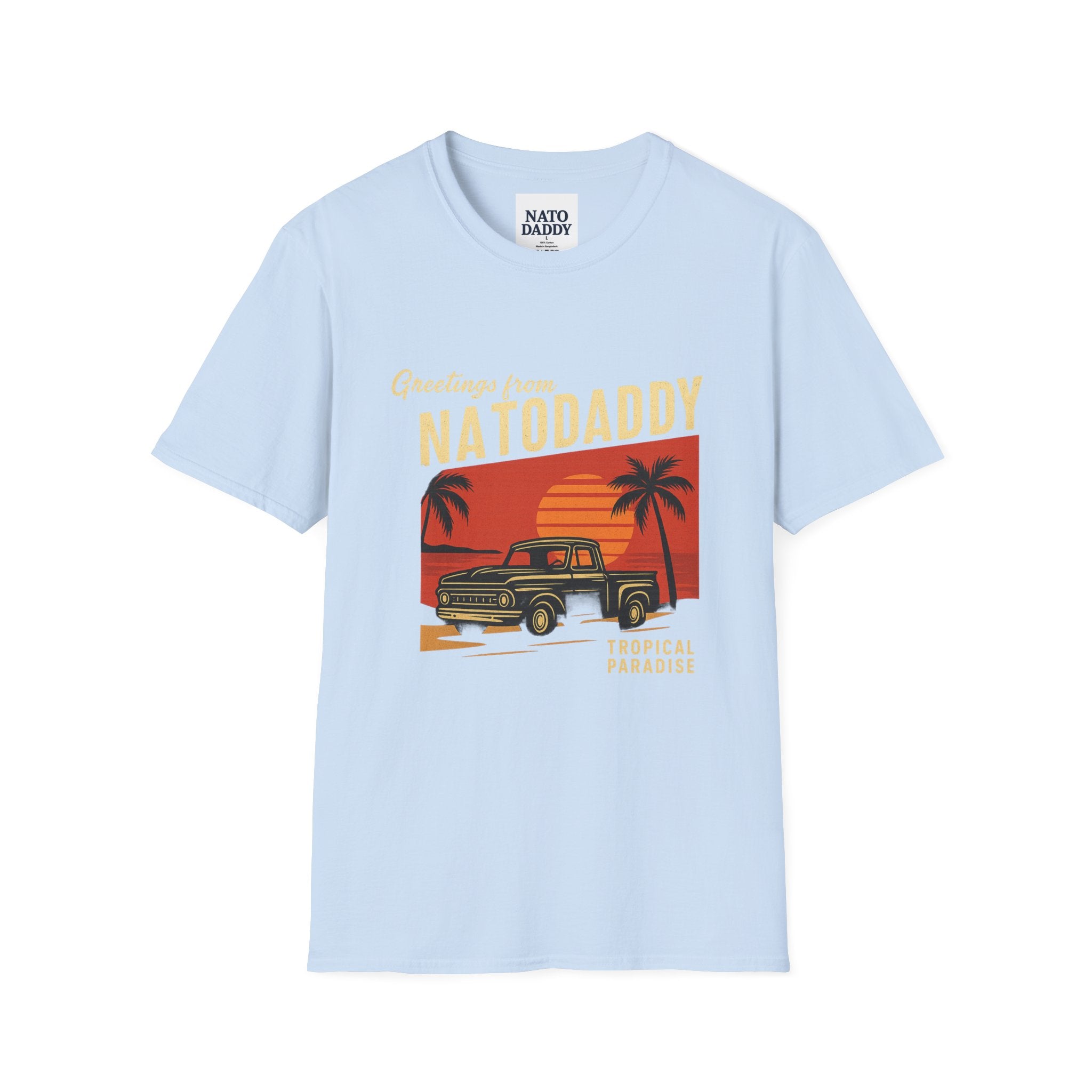 T-Shirt with Vintage Truck Design, Perfect Gift for Dads, Summer Vibes, Vacation Memories, Casual Wear