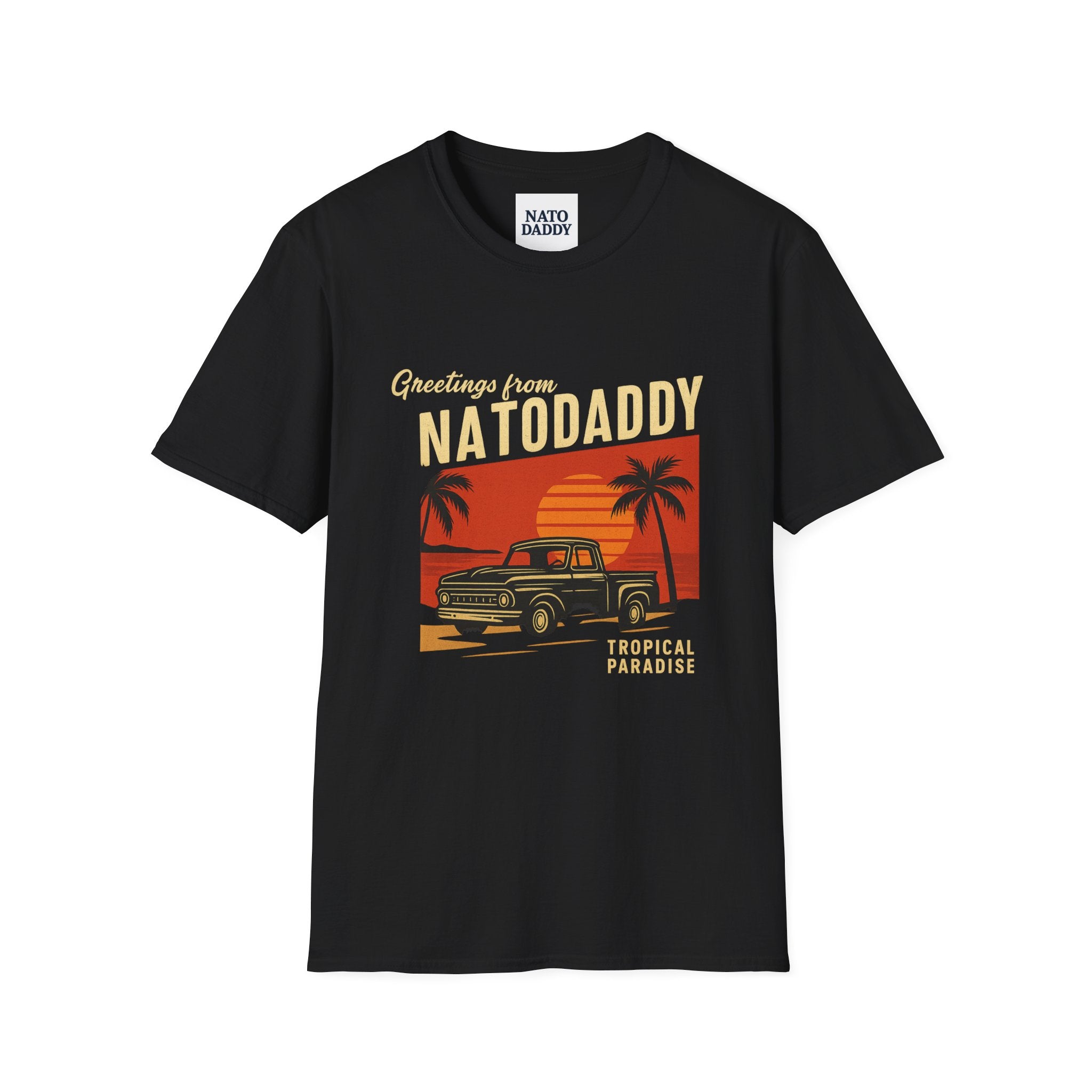 T-Shirt with Vintage Truck Design, Perfect Gift for Dads, Summer Vibes, Vacation Memories, Casual Wear