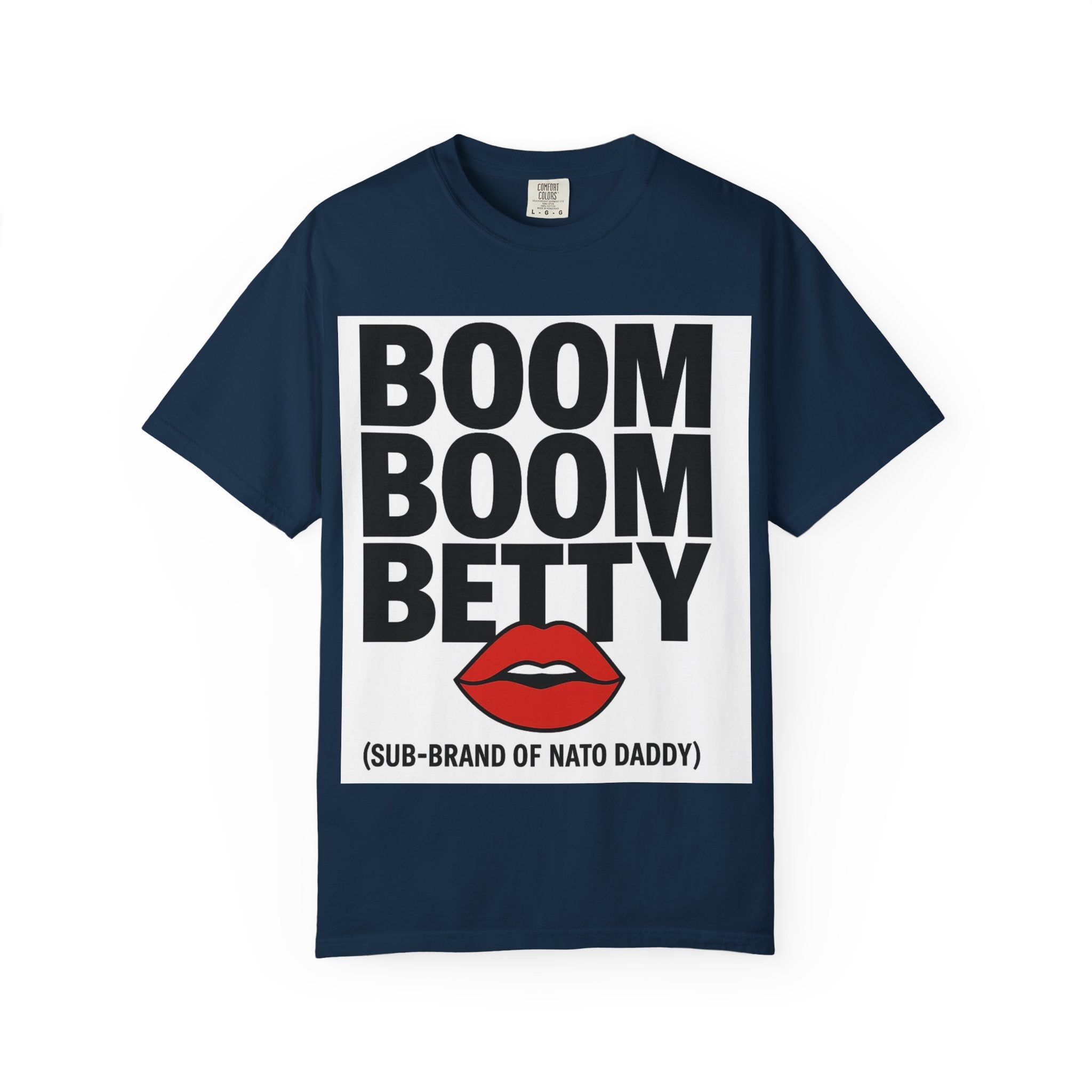 Boom Boom Betty Unisex Garment-Dyed T-shirt, Casual Tee, Cool Graphic Tee, Gift for Her, Trendy Streetwear