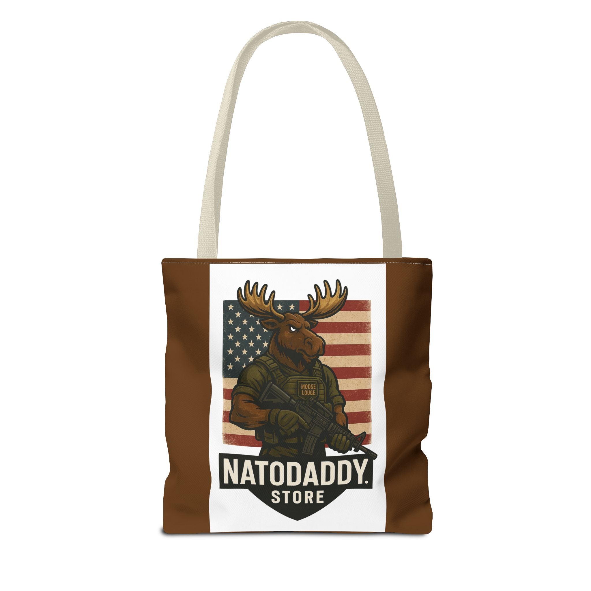 Patriotic Moose Tote Bag - Ideal for Military Pride, Gift for Outdoors Lovers, Statement Bag, Everyday Use, Travel Essentials