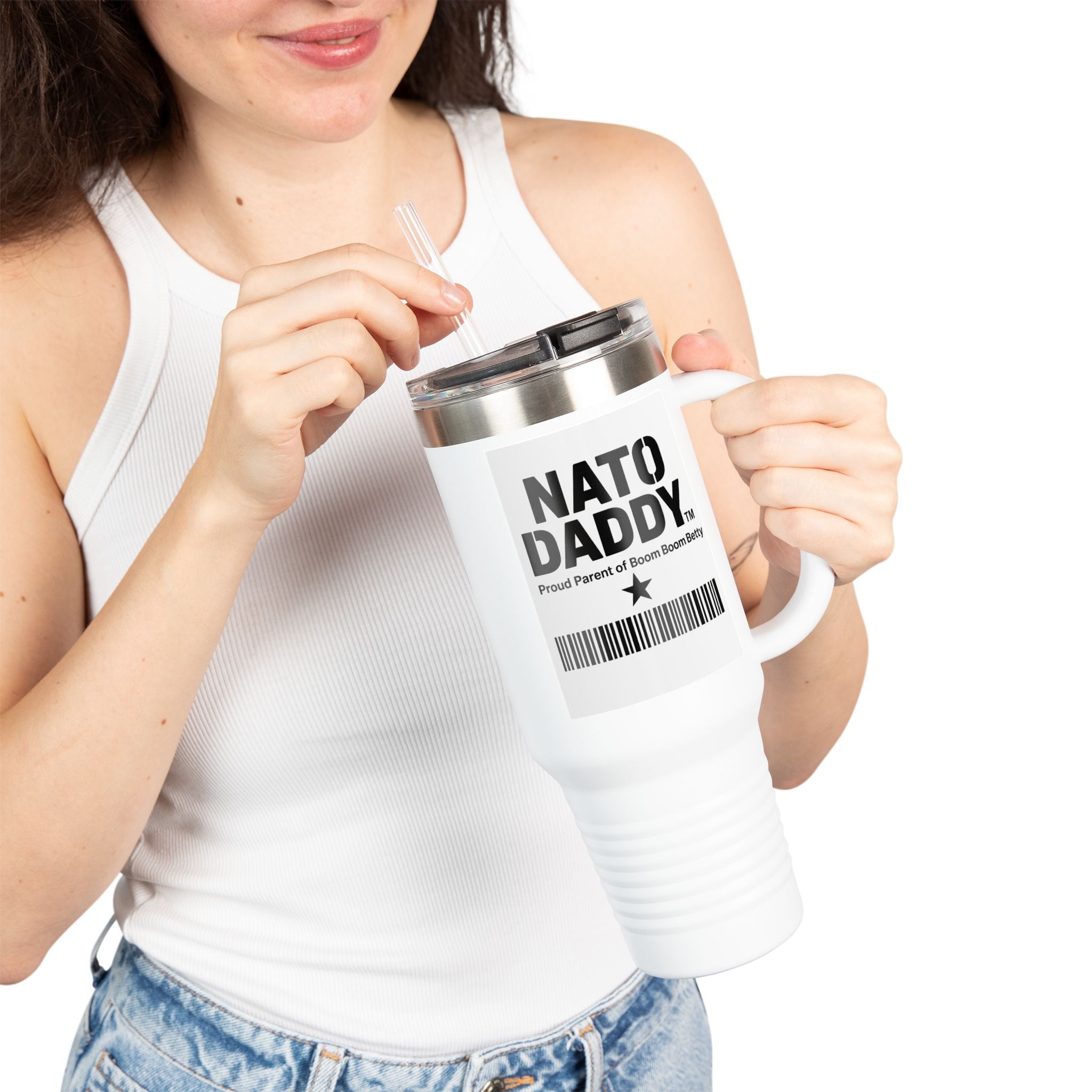 Nato Daddy Insulated Travel Mug | 40oz Dad Coffee Cup | Perfect for Gifts | Personalized Cooler Mug | Father's Day Essential