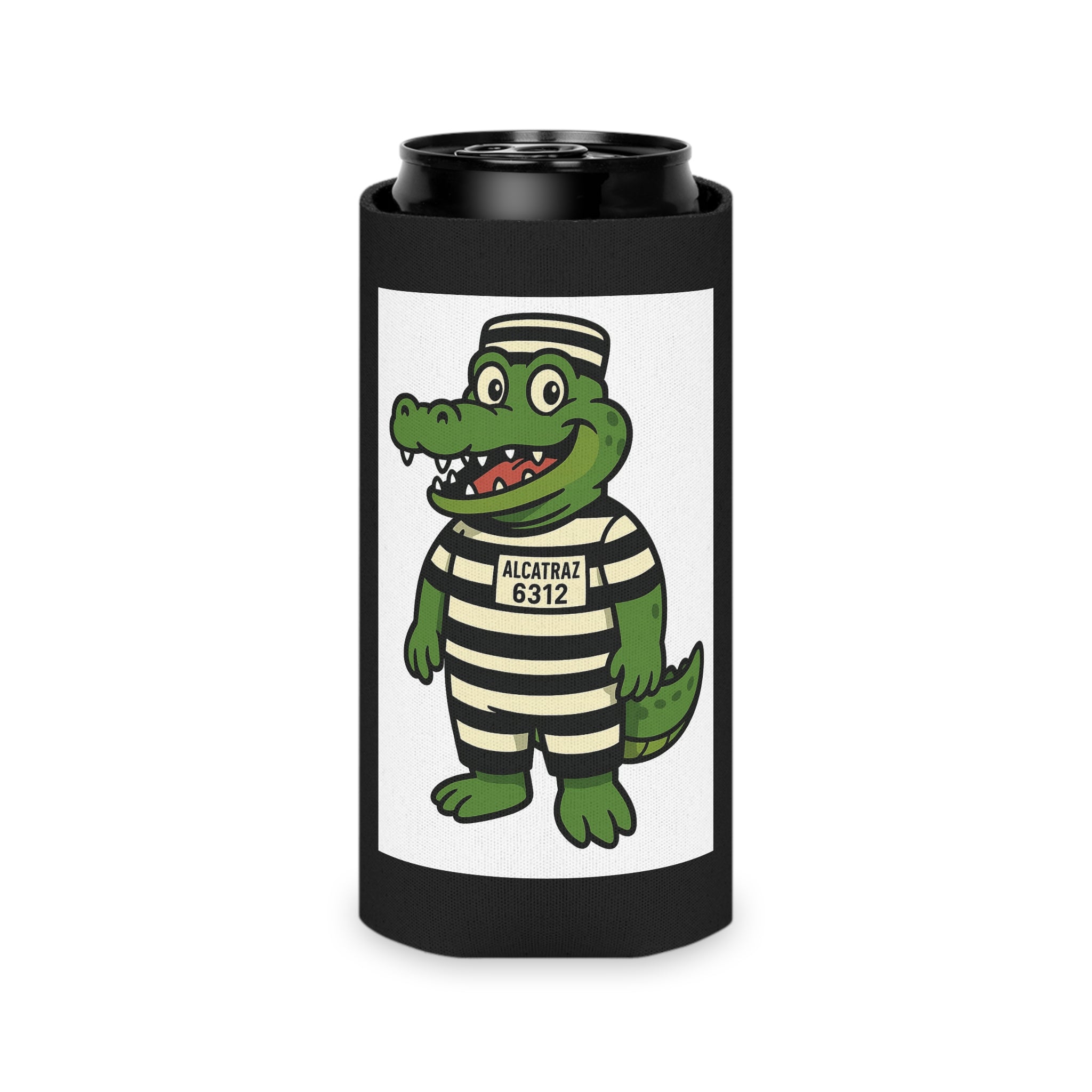 Alcatraz Crocodile Can Cooler – Fun Drink Sleeve, Unique Gift for Dads, Party Favors, Beach, BBQ, Relaxation