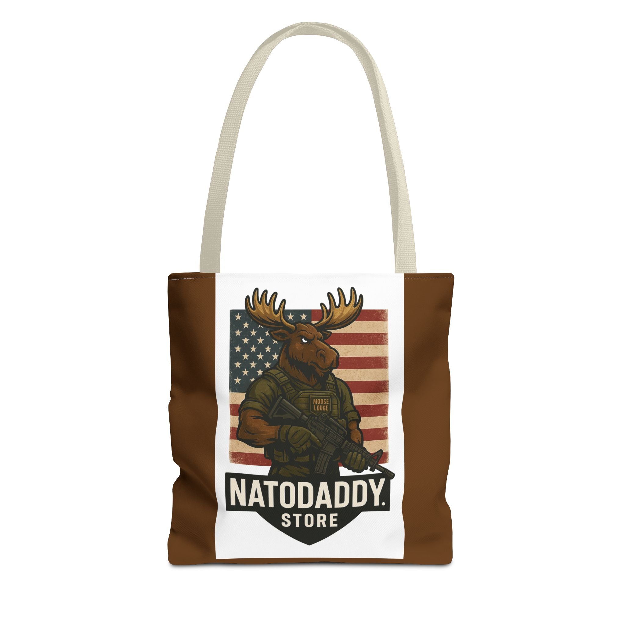Patriotic Moose Tote Bag - Ideal for Military Pride, Gift for Outdoors Lovers, Statement Bag, Everyday Use, Travel Essentials