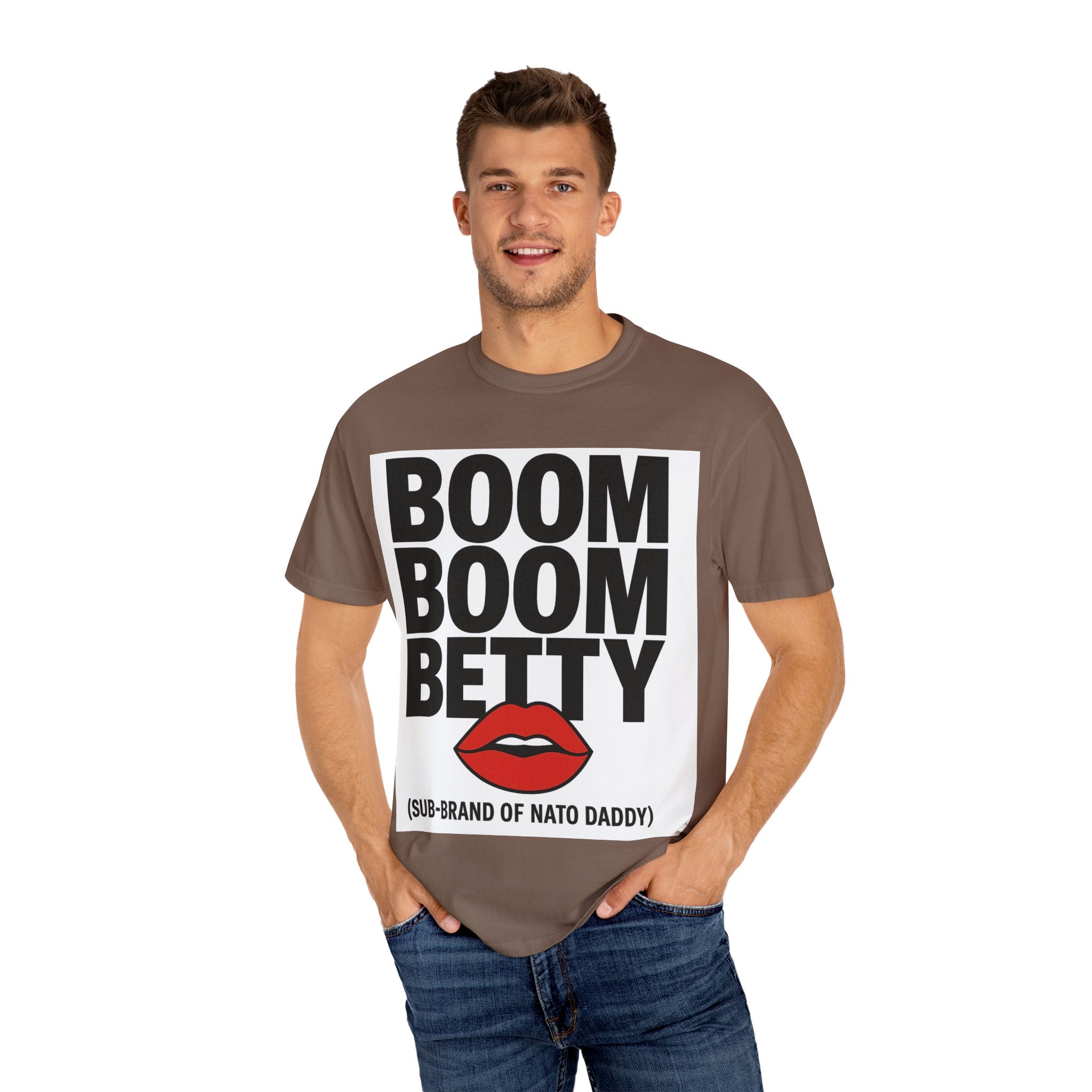 Boom Boom Betty Unisex Garment-Dyed T-shirt, Casual Tee, Cool Graphic Tee, Gift for Her, Trendy Streetwear