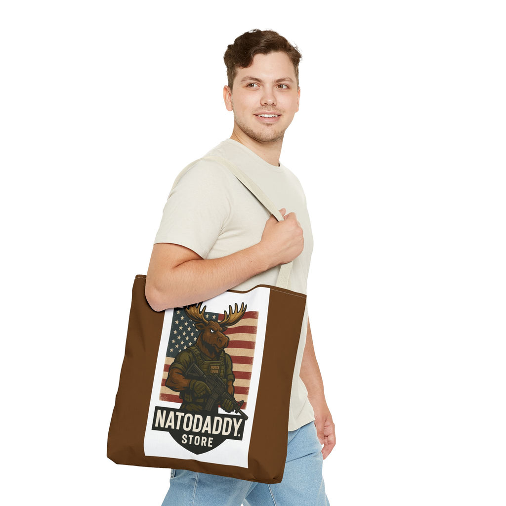 Patriotic Moose Tote Bag - Ideal for Military Pride, Gift for Outdoors Lovers, Statement Bag, Everyday Use, Travel Essentials