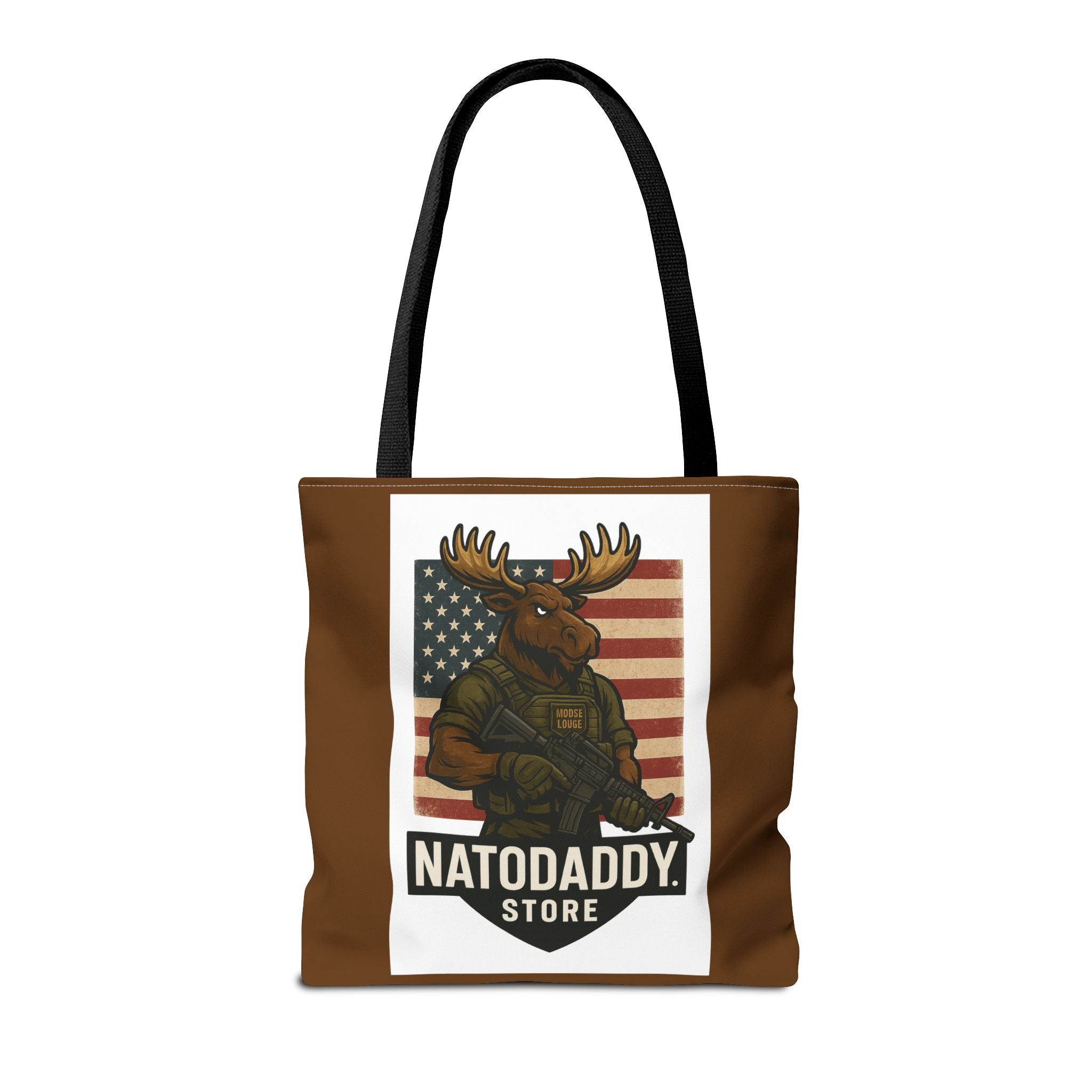 Patriotic Moose Tote Bag - Ideal for Military Pride, Gift for Outdoors Lovers, Statement Bag, Everyday Use, Travel Essentials