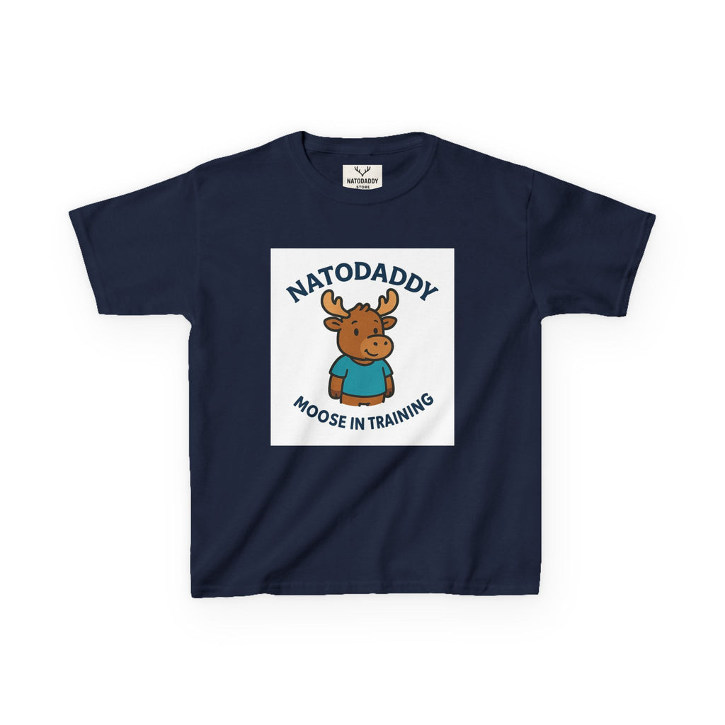 Kids Moose in Training Tee, Fun Children's Shirt, Gift for Dads, Playful Apparel, Birthday Party Outfit, Family Matching Tee