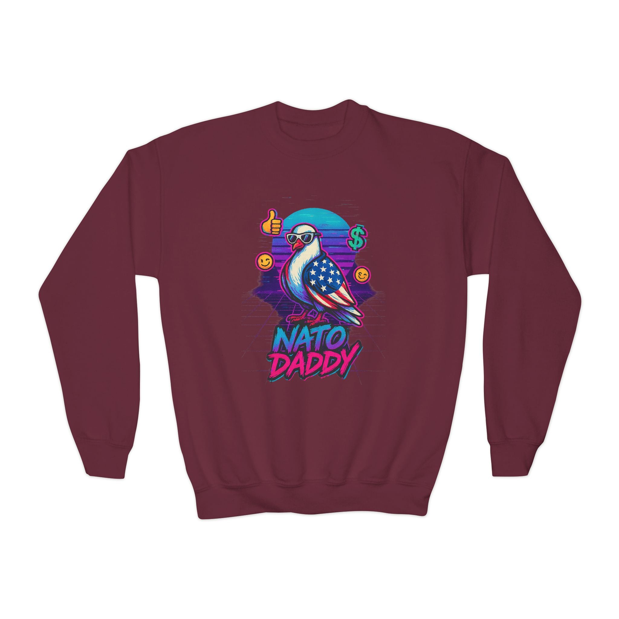 Hip Retro Youth Crewneck Sweatshirt with Fun NATO DADDY Design, Stylish Streetwear, Gift Idea for Kids, Cool Casual Wear, Trendy [...]