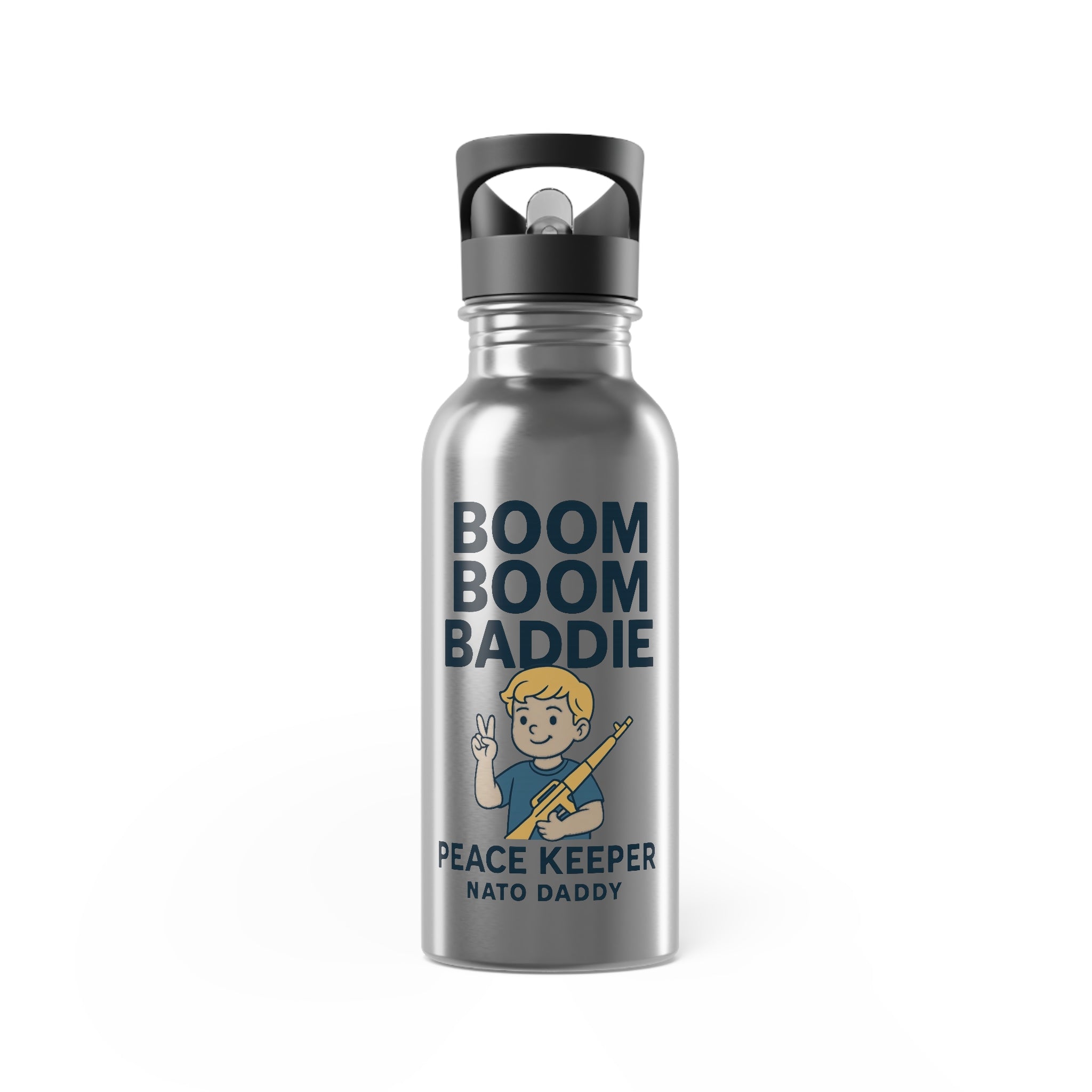 BOOM BOOM BADDIE Stainless Steel Water Bottle: Perfect for Adventures, Camping, Gifts, Kids, Hydration