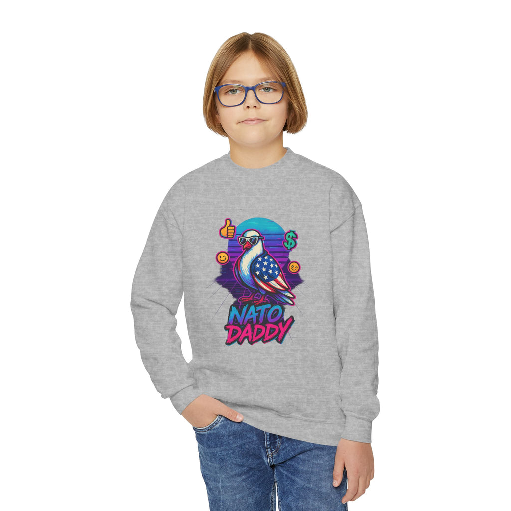 Hip Retro Youth Crewneck Sweatshirt with Fun NATO DADDY Design, Stylish Streetwear, Gift Idea for Kids, Cool Casual Wear, Trendy [...]
