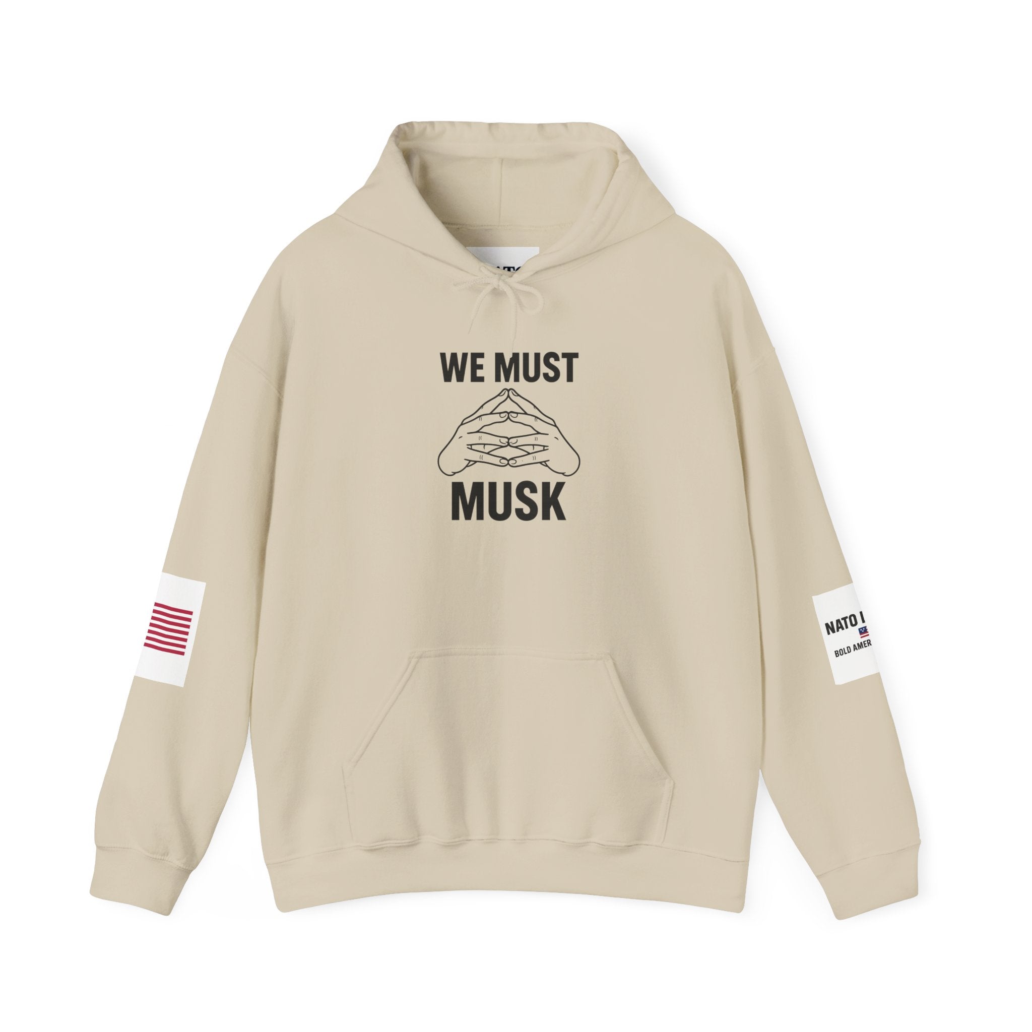 Statement Hoodie: We Must Musk | Unisex Heavy Blend Sweatshirt, Casual Wear, Gift for Friends, Humor Fashion, American Pride Sweatshirt