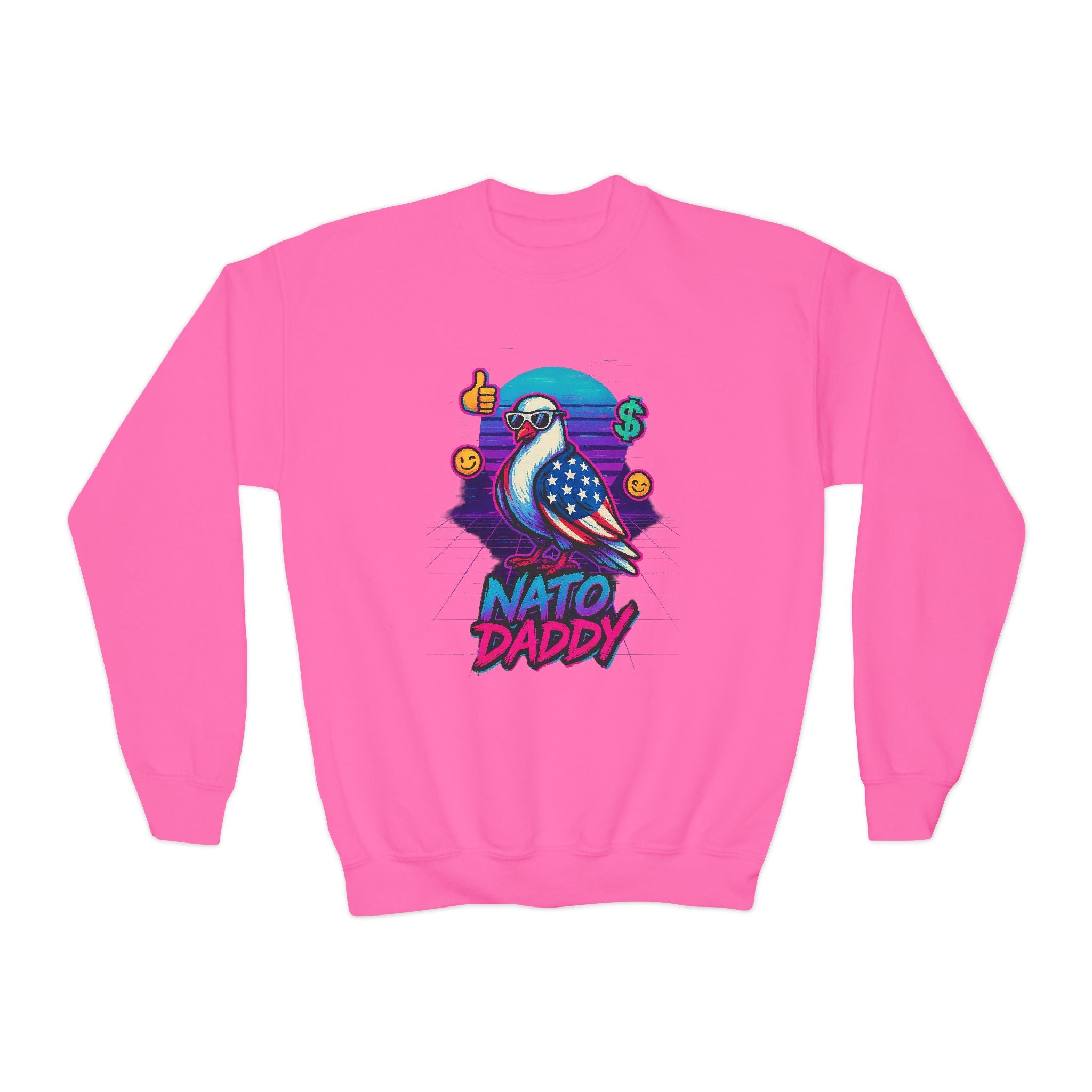 Hip Retro Youth Crewneck Sweatshirt with Fun NATO DADDY Design, Stylish Streetwear, Gift Idea for Kids, Cool Casual Wear, Trendy [...]