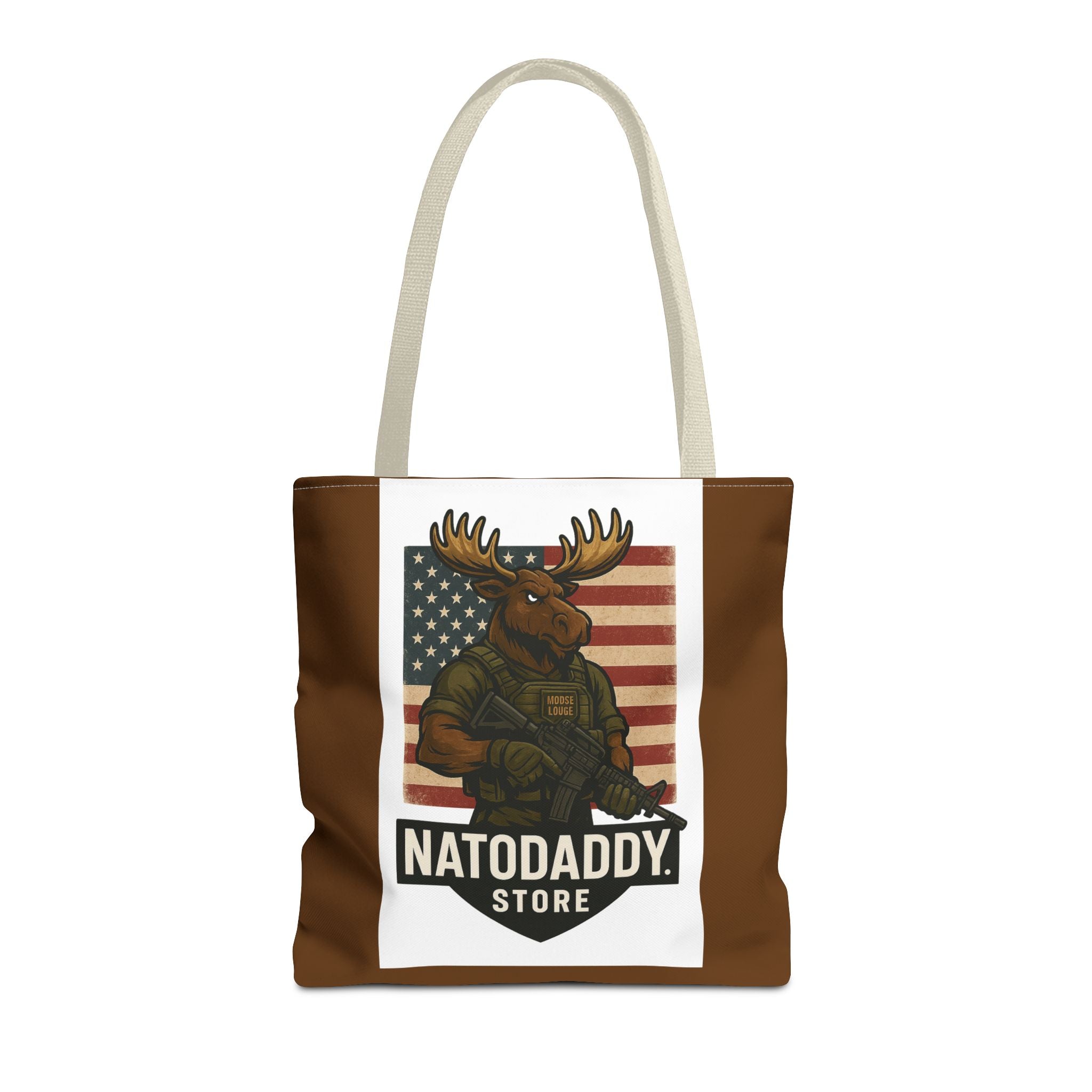 Patriotic Moose Tote Bag - Ideal for Military Pride, Gift for Outdoors Lovers, Statement Bag, Everyday Use, Travel Essentials