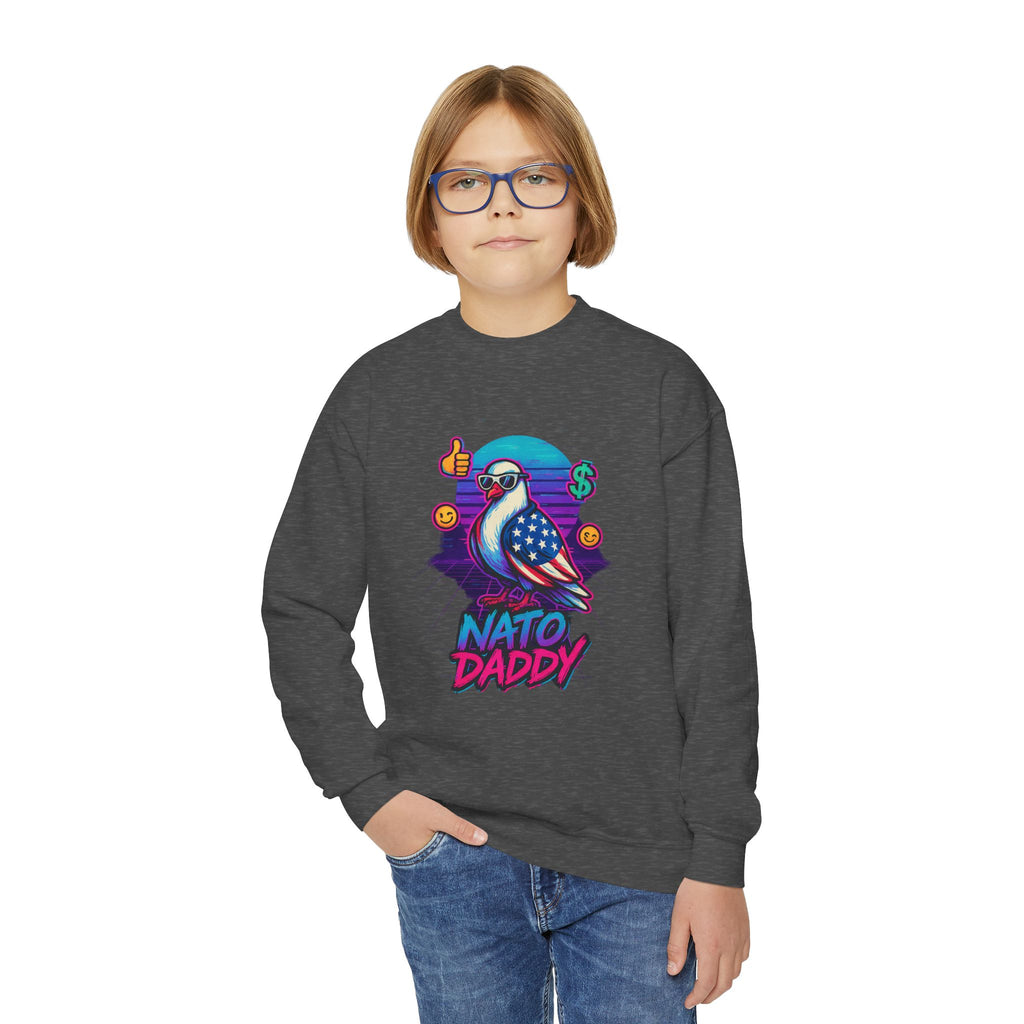 Hip Retro Youth Crewneck Sweatshirt with Fun NATO DADDY Design, Stylish Streetwear, Gift Idea for Kids, Cool Casual Wear, Trendy [...]