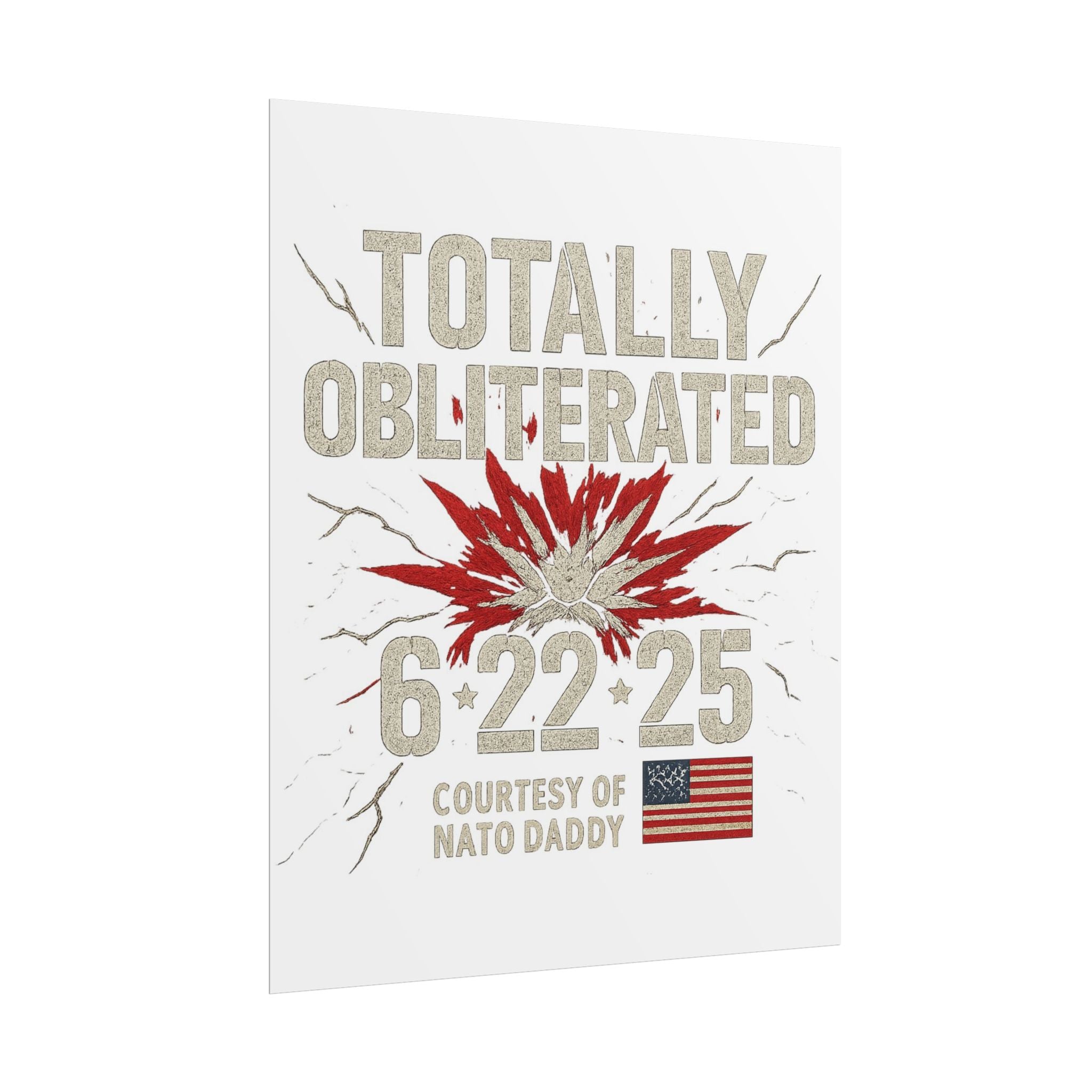 Totally Obliterated Rolled Poster | Unique Decor, Gift for Dads, Wall Art, Patriotic Decor, Birthday Celebration
