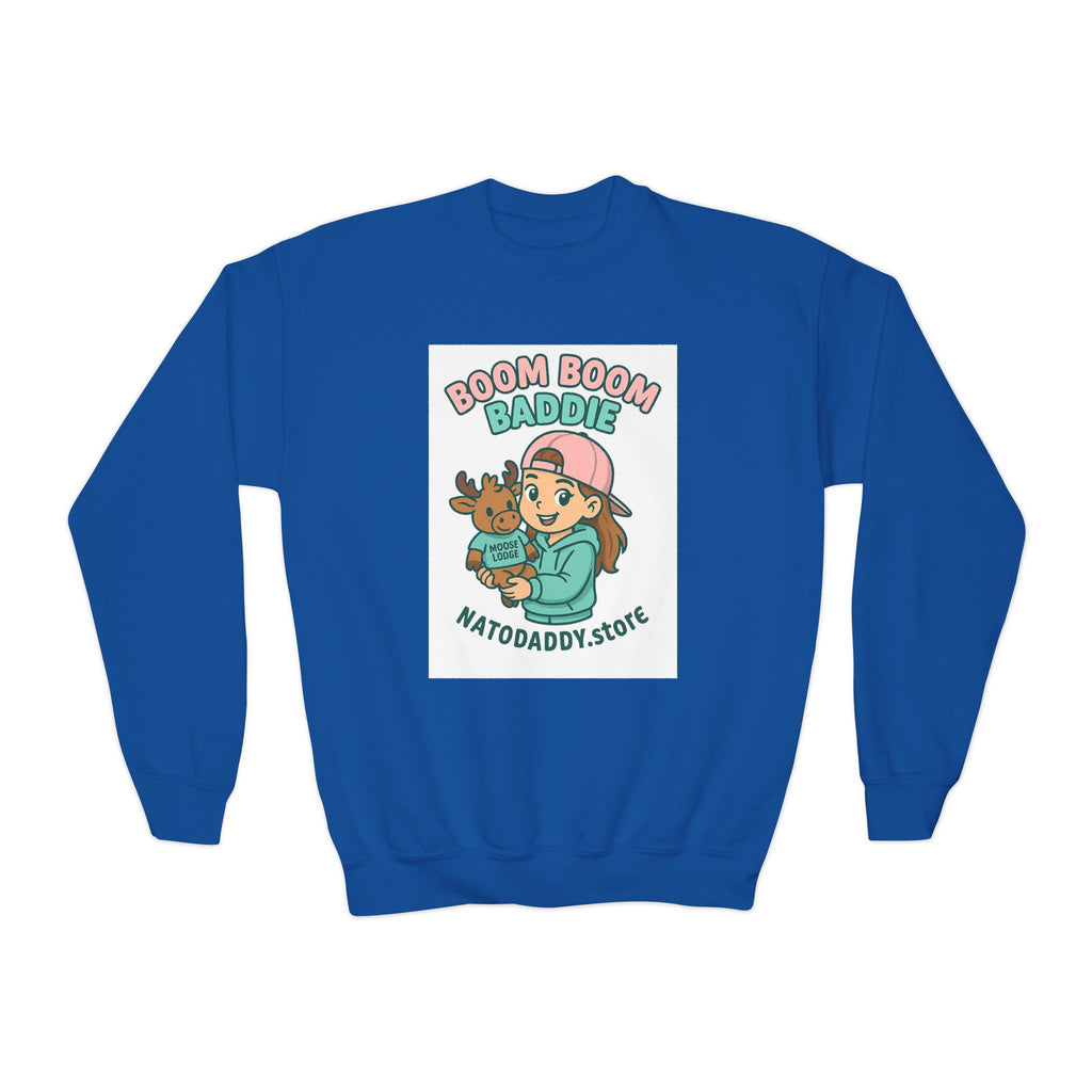 Youth Crewneck Sweatshirt with Fun Cartoon Graphics, Cozy Kids Sweater, Perfect for Everyday Wear, Birthday Gift, Holiday Apparel