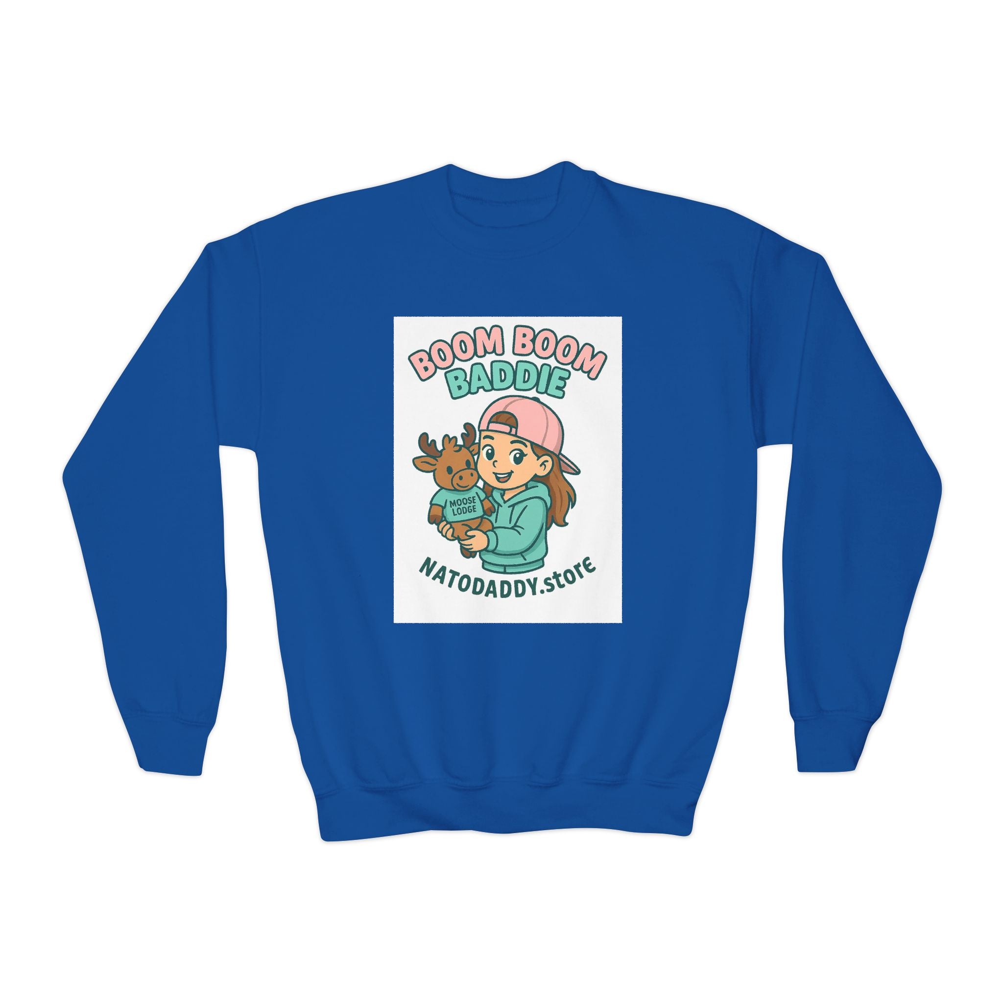Youth Crewneck Sweatshirt with Fun Cartoon Graphics, Cozy Kids Sweater, Perfect for Everyday Wear, Birthday Gift, Holiday Apparel
