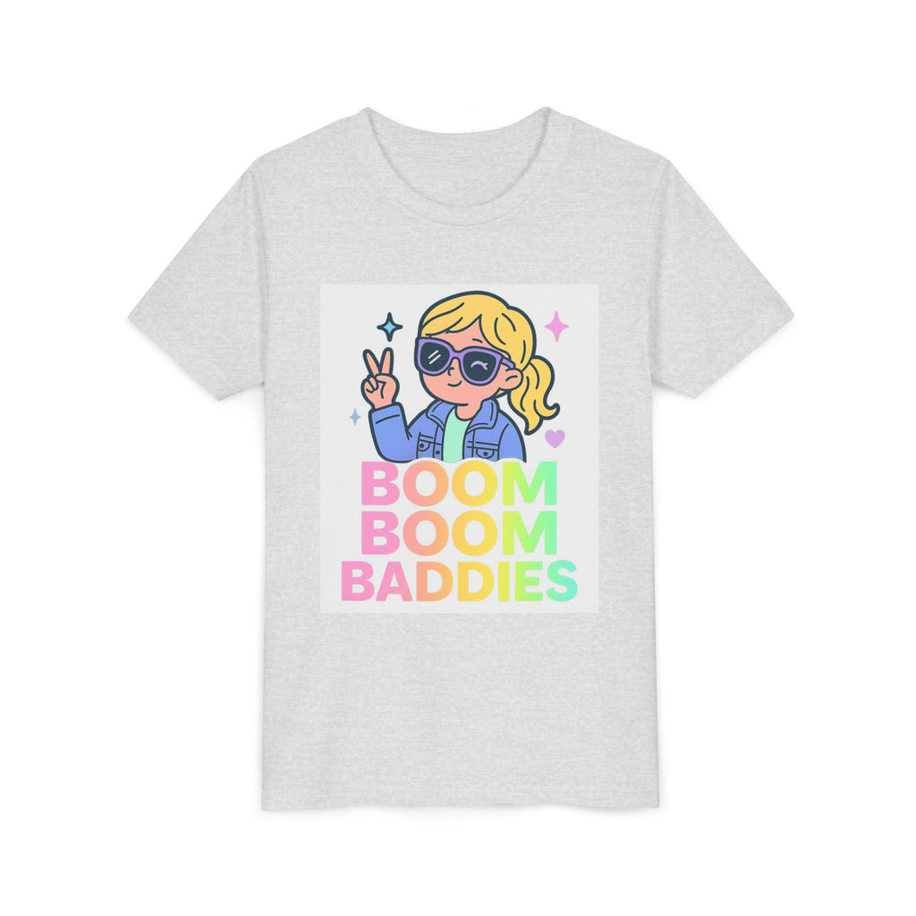Playful Youth Tee, Fun Kids Shirt, BOOM BOOM BADDIES Graphic Tee, Cool Summer Top, Gift for Kids, Birthday Outfit
