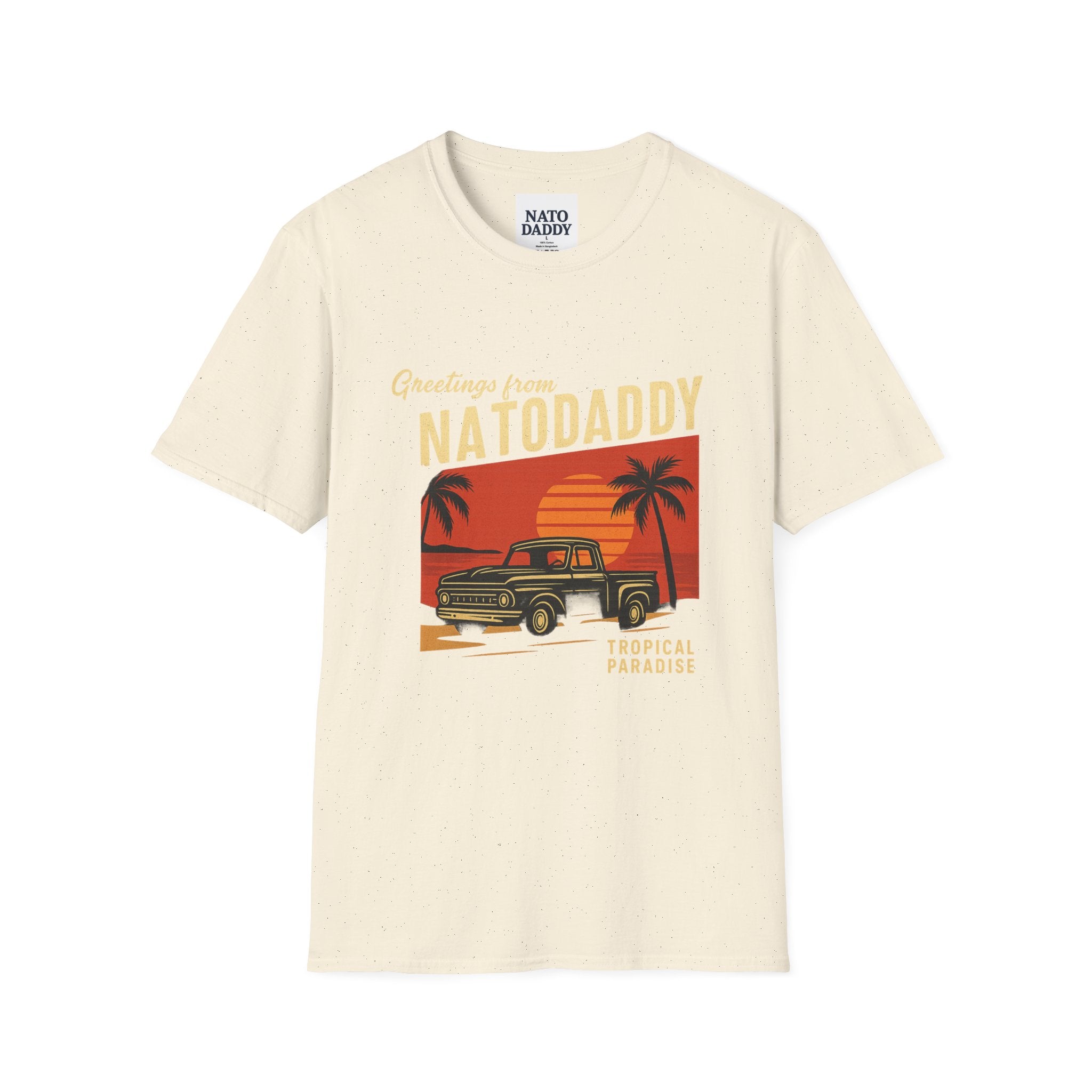 T-Shirt with Vintage Truck Design, Perfect Gift for Dads, Summer Vibes, Vacation Memories, Casual Wear