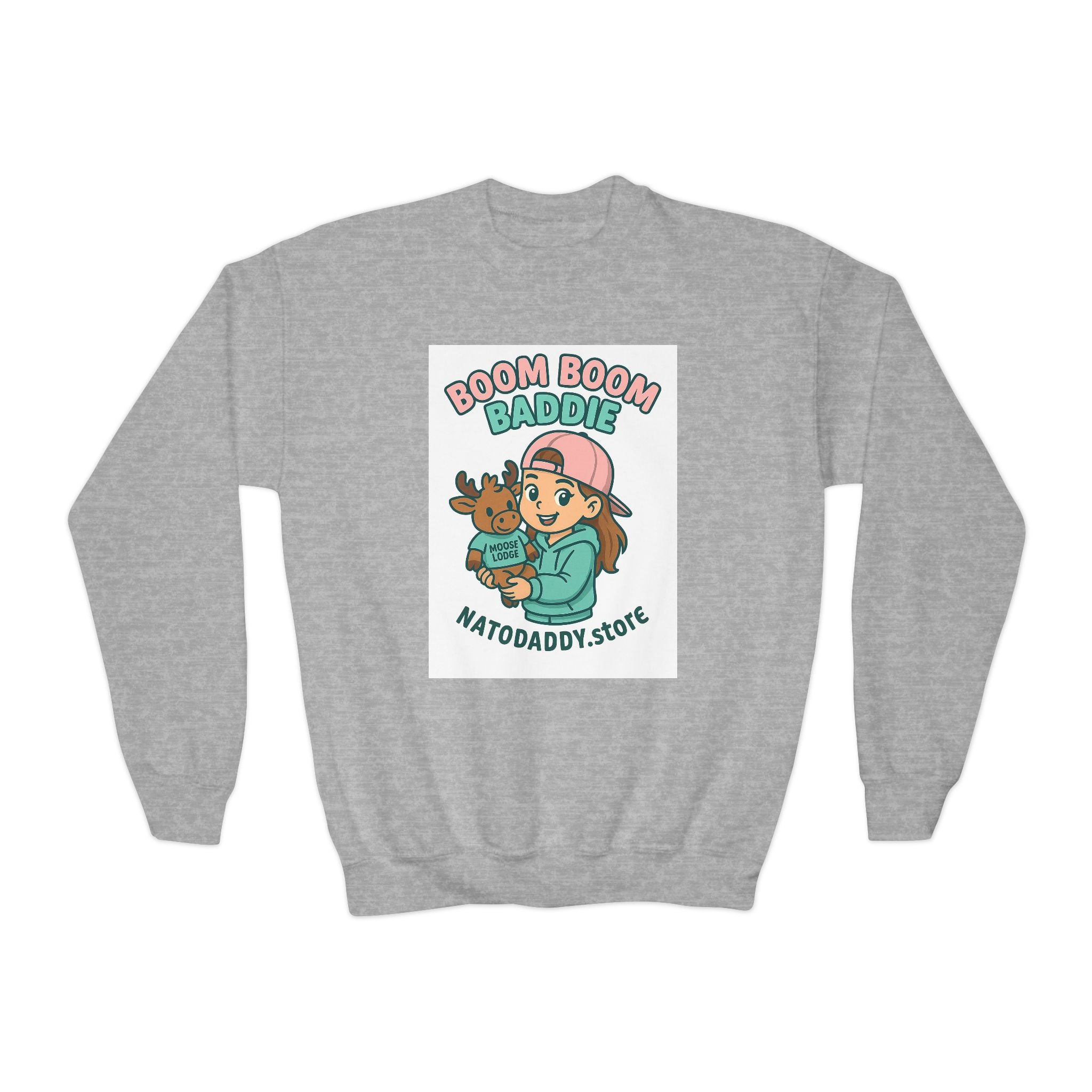 Youth Crewneck Sweatshirt with Fun Cartoon Graphics, Cozy Kids Sweater, Perfect for Everyday Wear, Birthday Gift, Holiday Apparel