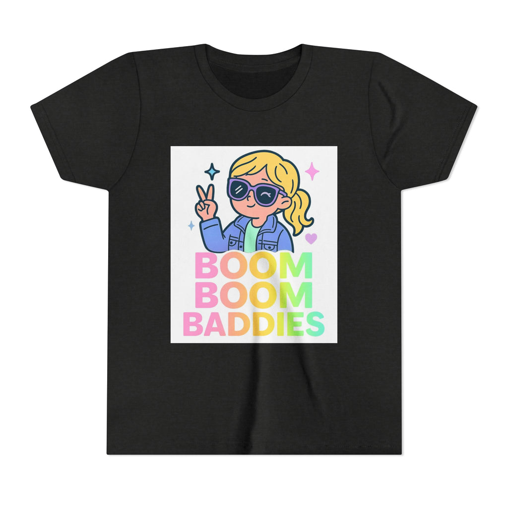 Playful Youth Tee, Fun Kids Shirt, BOOM BOOM BADDIES Graphic Tee, Cool Summer Top, Gift for Kids, Birthday Outfit